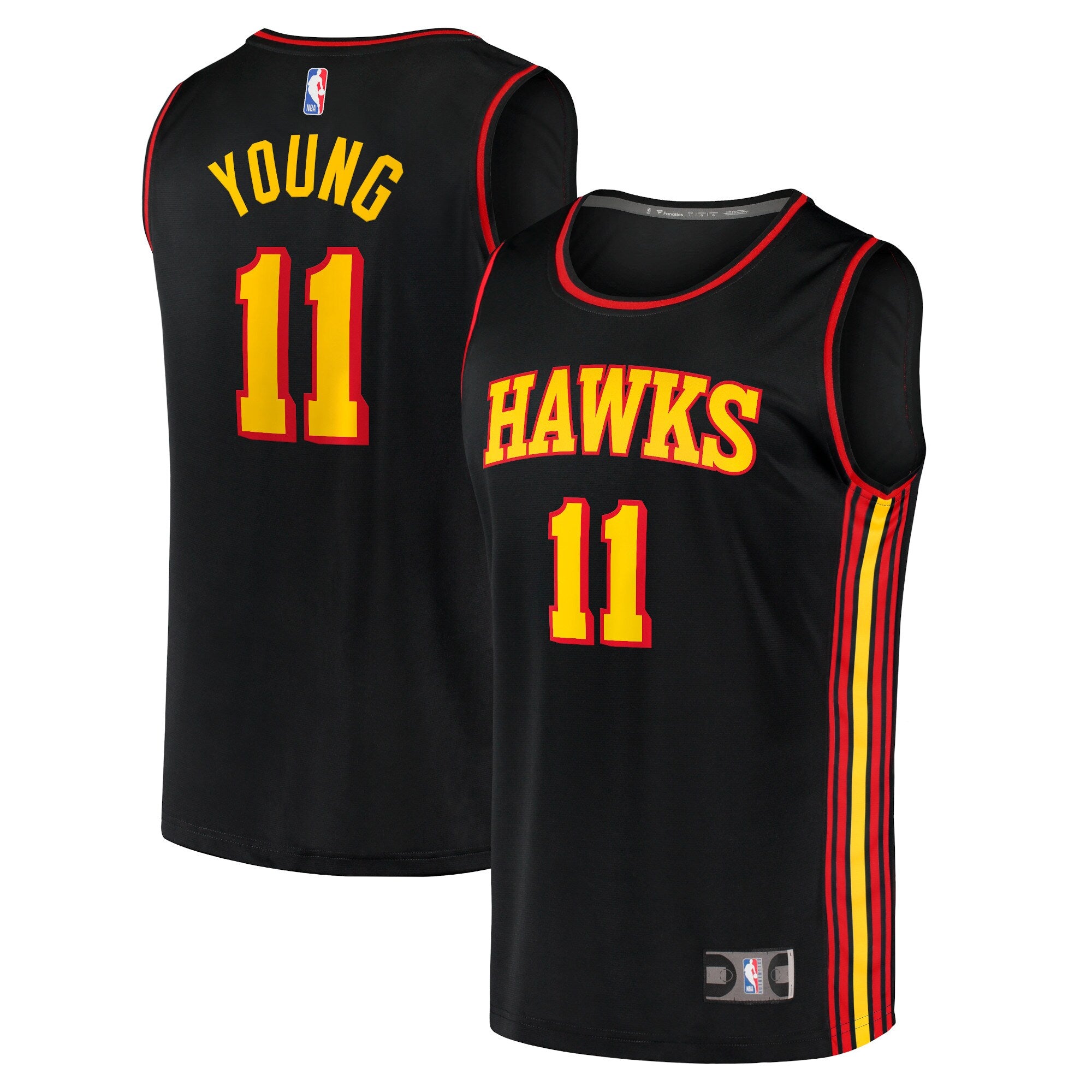 Trae Young Atlanta Hawks, NBA Jerseys Fanatics Branded 2020/21 Fast Break Replica Jersey - Statement Edition - Black
