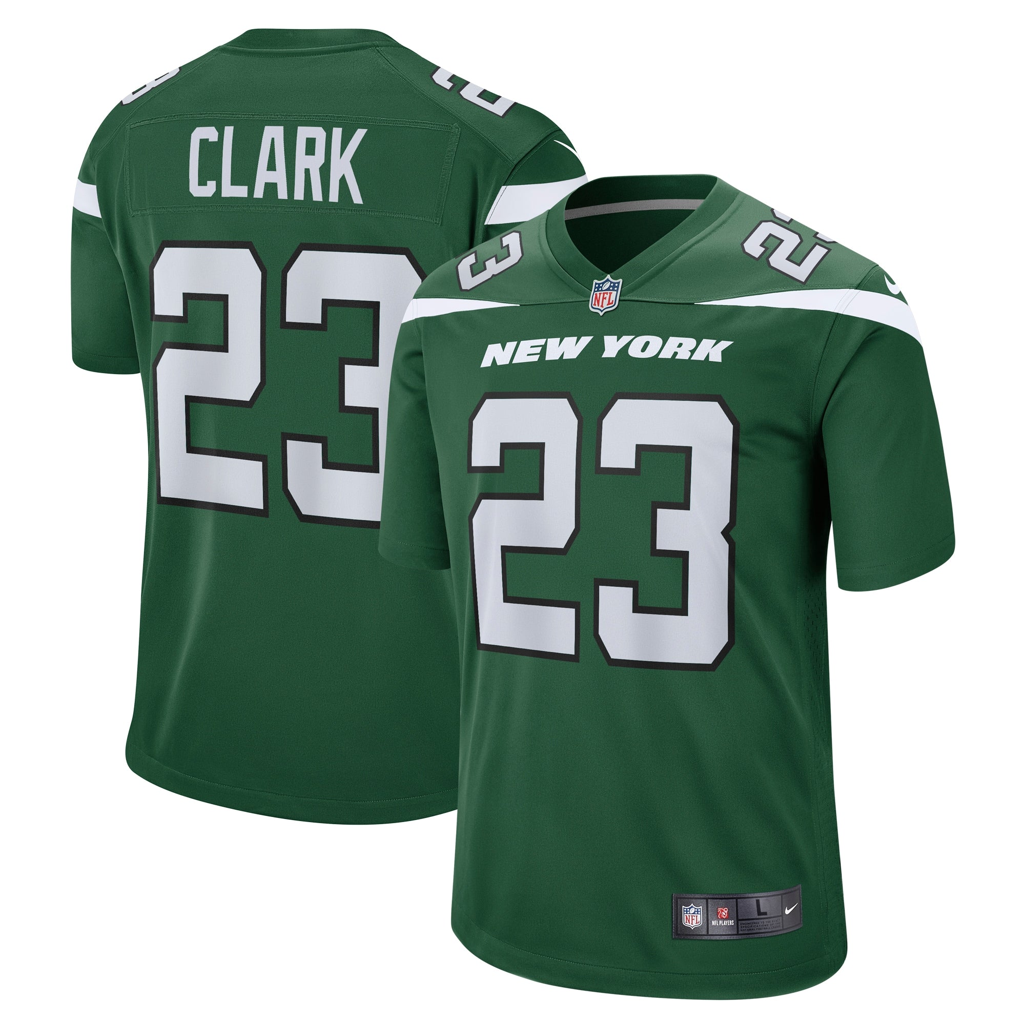 Chuck Clark New York Jets Nike Team Game Jersey   Gotham Green