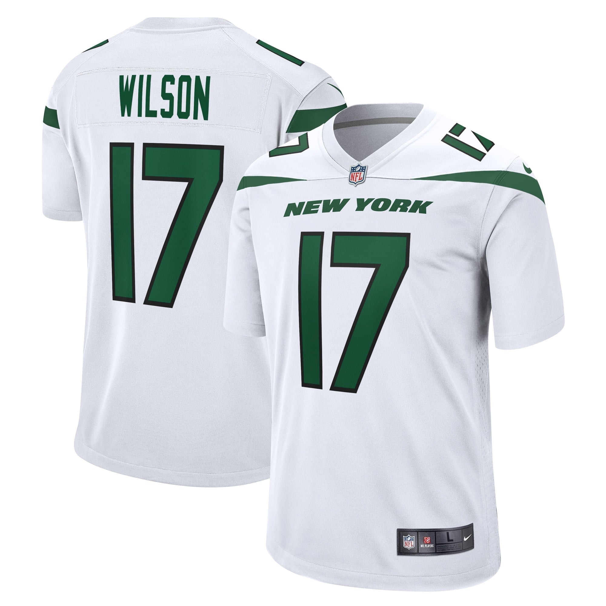 Men s Nike Garrett Wilson White New York Jets Game Player Jersey