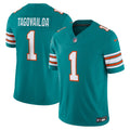 Men s Nike Tua Tagovailoa Aqua Miami Dolphins Alternate Vapor F.U.S.E. Limited Jersey