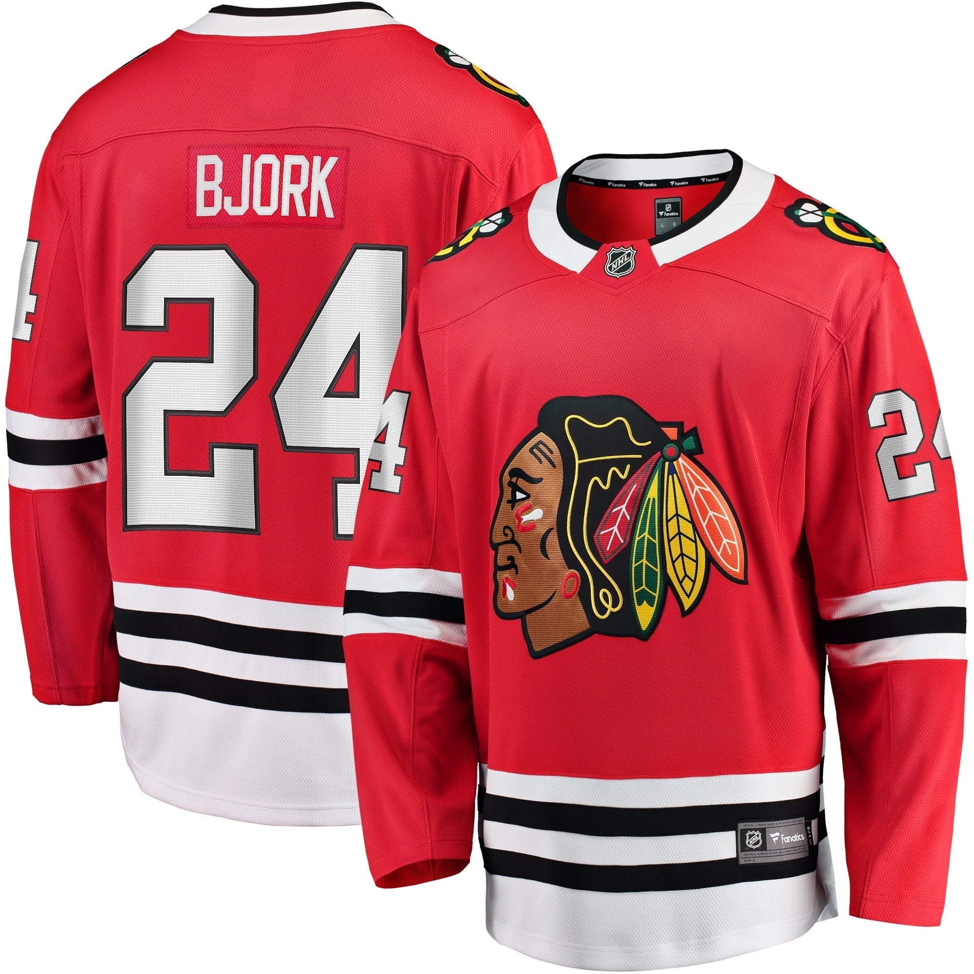 Men's Fanatics Branded Anders Bjork Red Chicago Blackhawks Home Breakaway Jersey