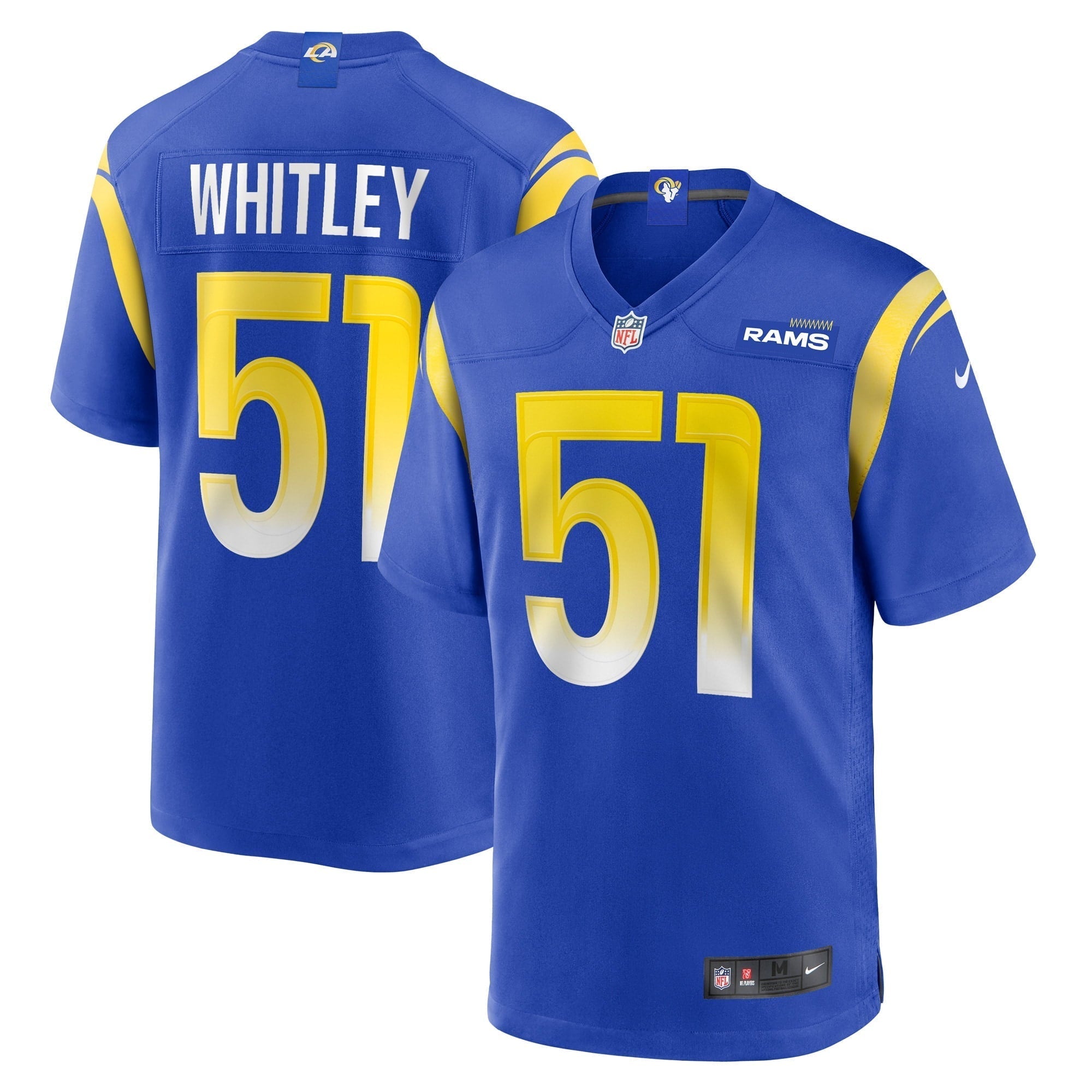 Men s Nike Benton Whitley Royal Los Angeles Rams Game Player Jersey