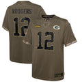 Aaron Rodgers Green Bay Packers Nike Youth 2022 Salute To Service Player Limited Jersey   Olive