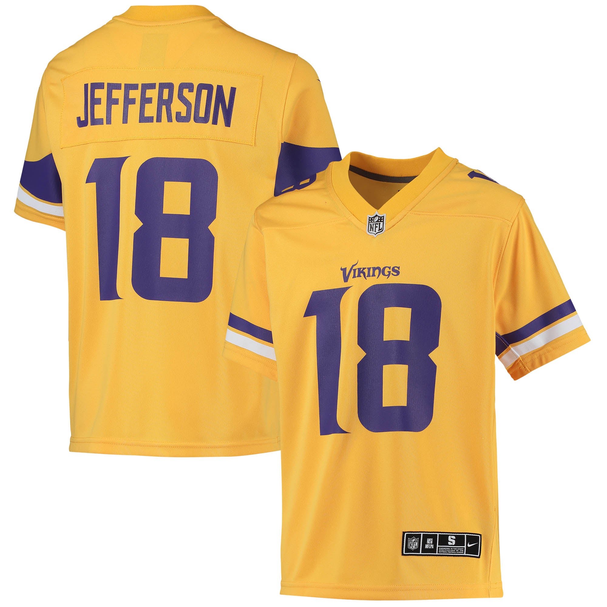 Justin Jefferson Minnesota Vikings Nike Youth Inverted Team Game Jersey   Gold