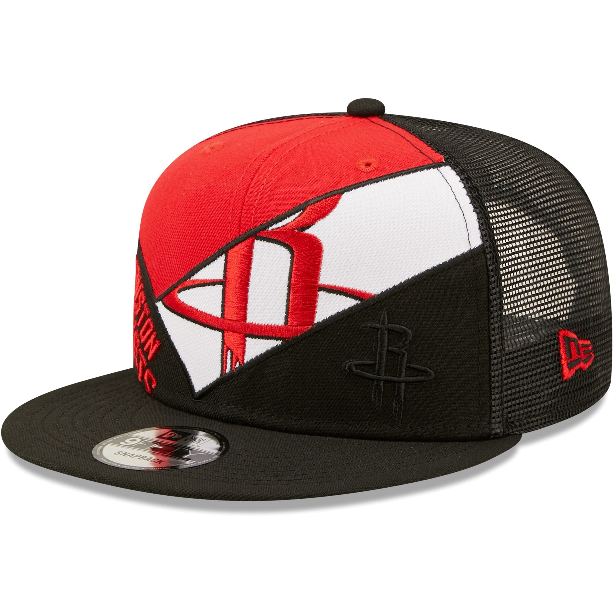 Houston Rockets New Era Criss Cross 9FIFTY Trucker Snapback Hat - Black