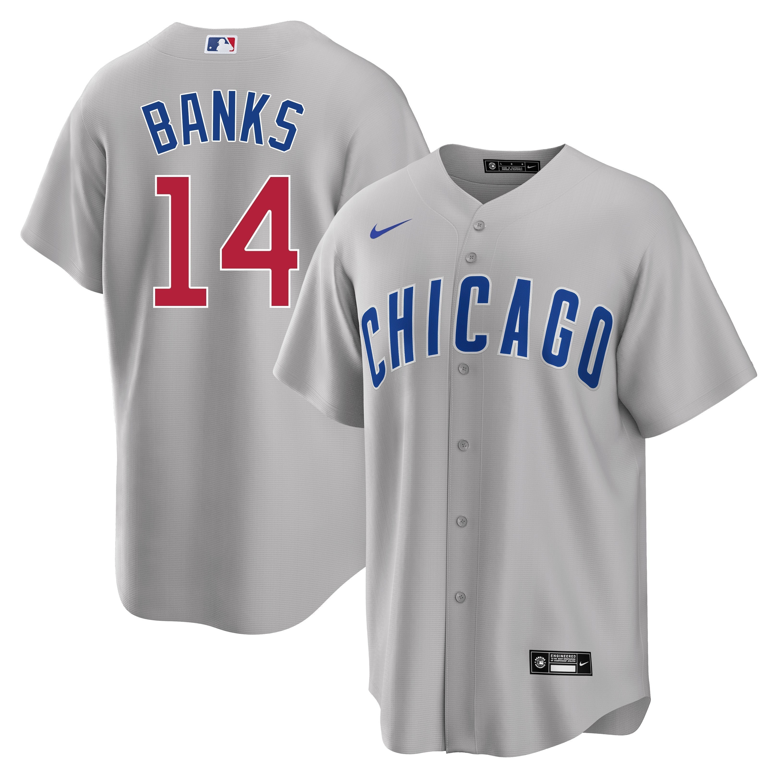 Erine Banks Chicago Cubs Road Gray Men's Replica Jersey
