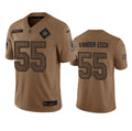 Men s Dallas Cowboys Leighton Vander Esch 2023 Brown Salute To Service Limited Stitched Jersey