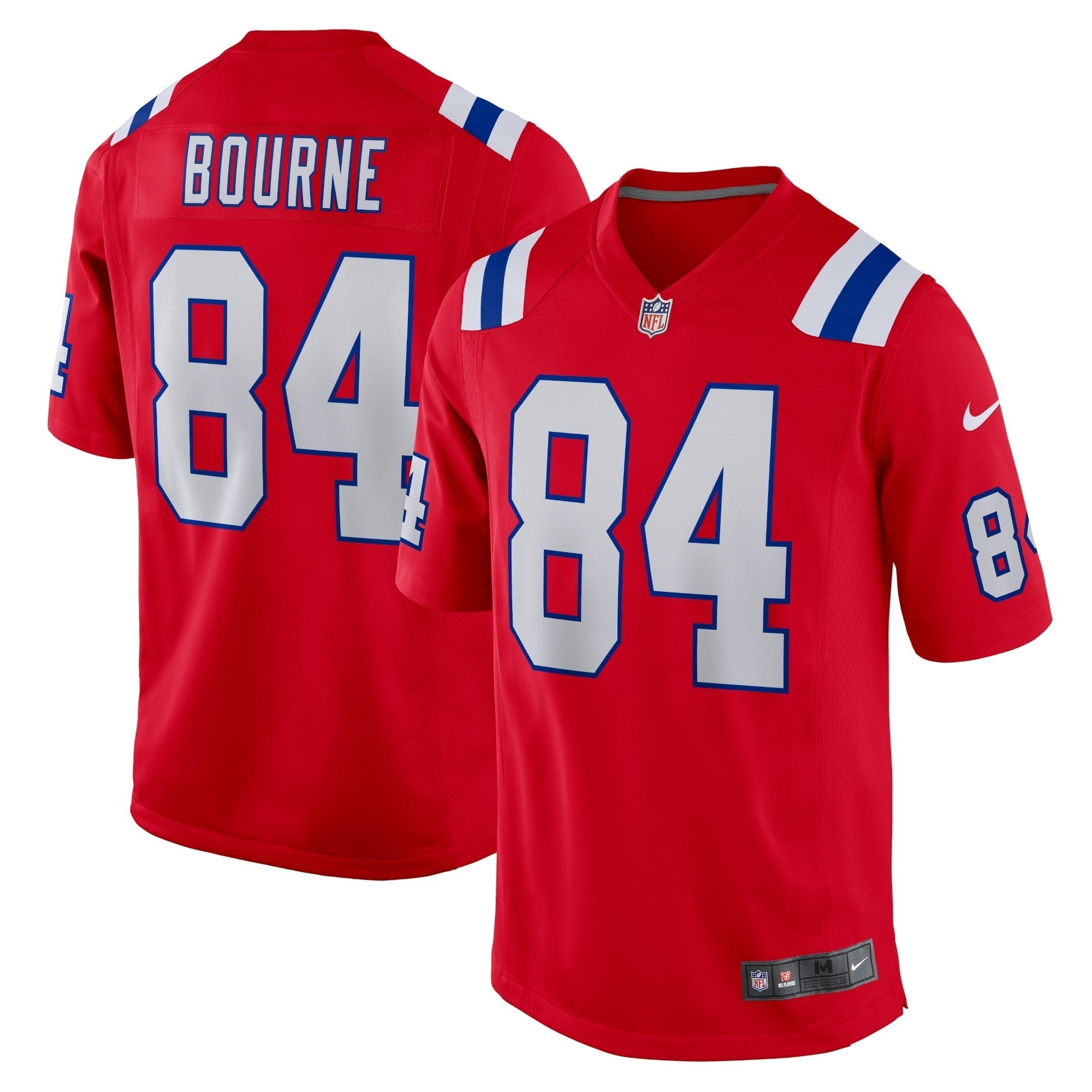 Men s Nike Kendrick Bourne Red New England Patriots Game Jersey
