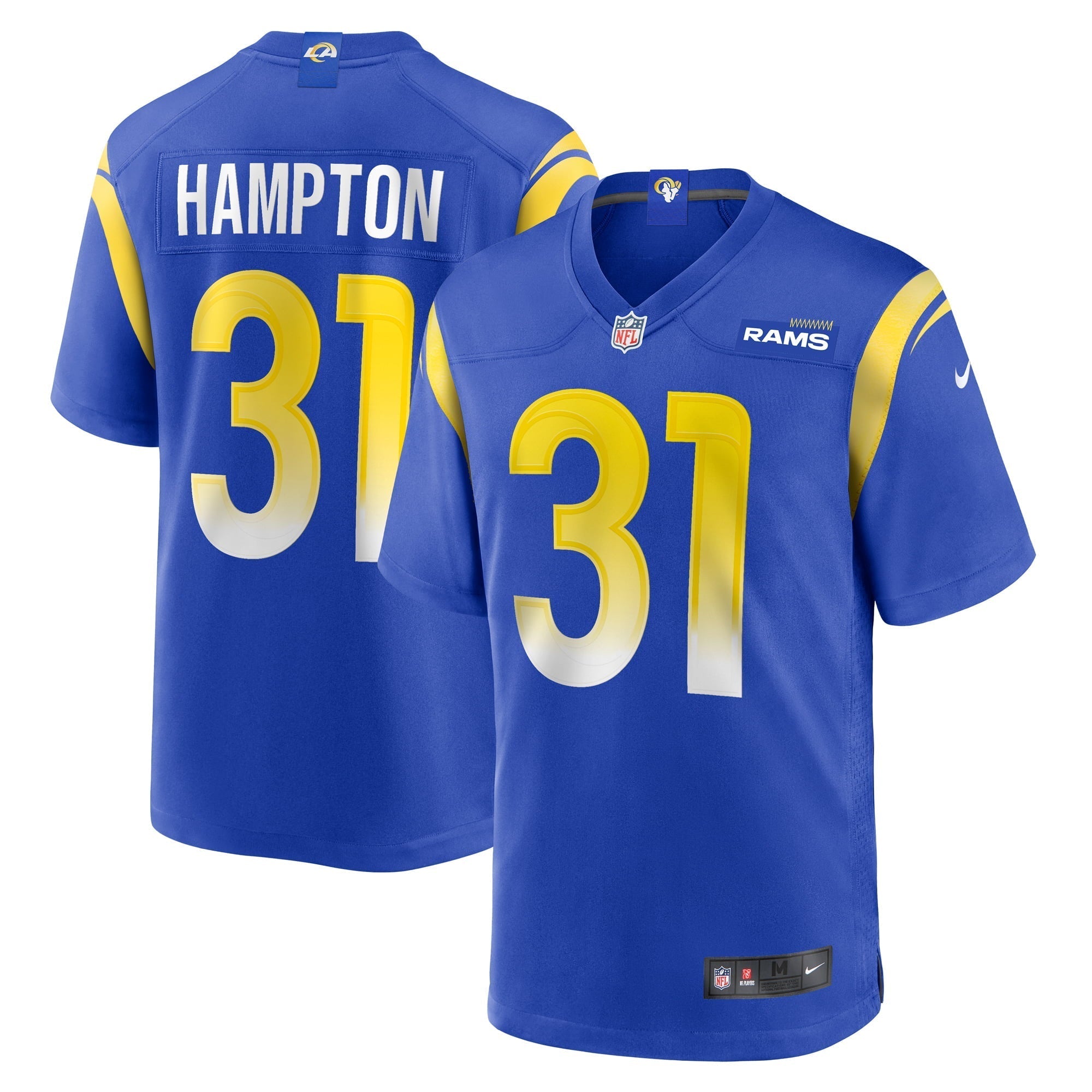 Men s Nike Nick Hampton Royal Los Angeles Rams Home Game Jersey