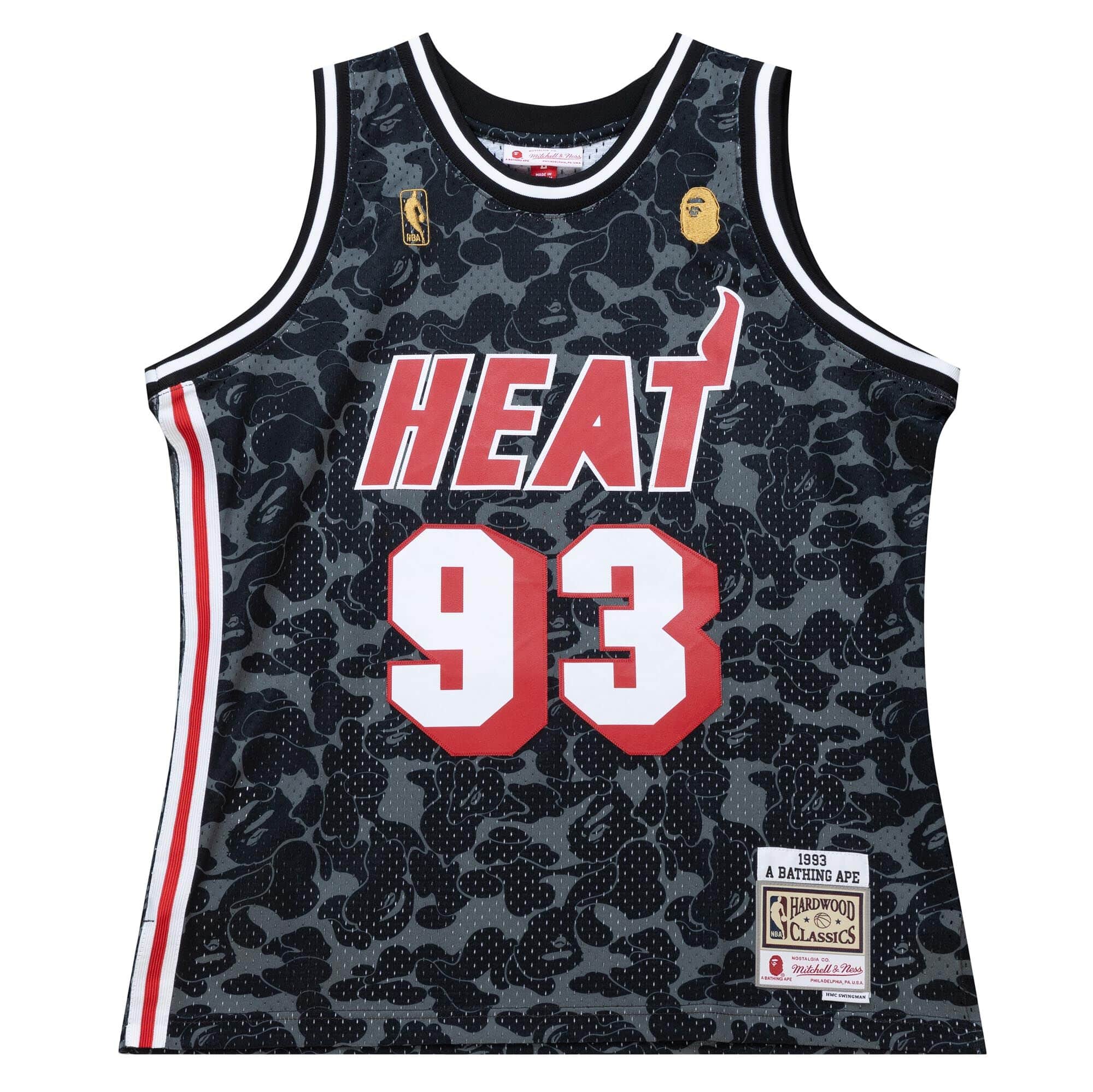 M&N x Bape Miami Heat Jersey