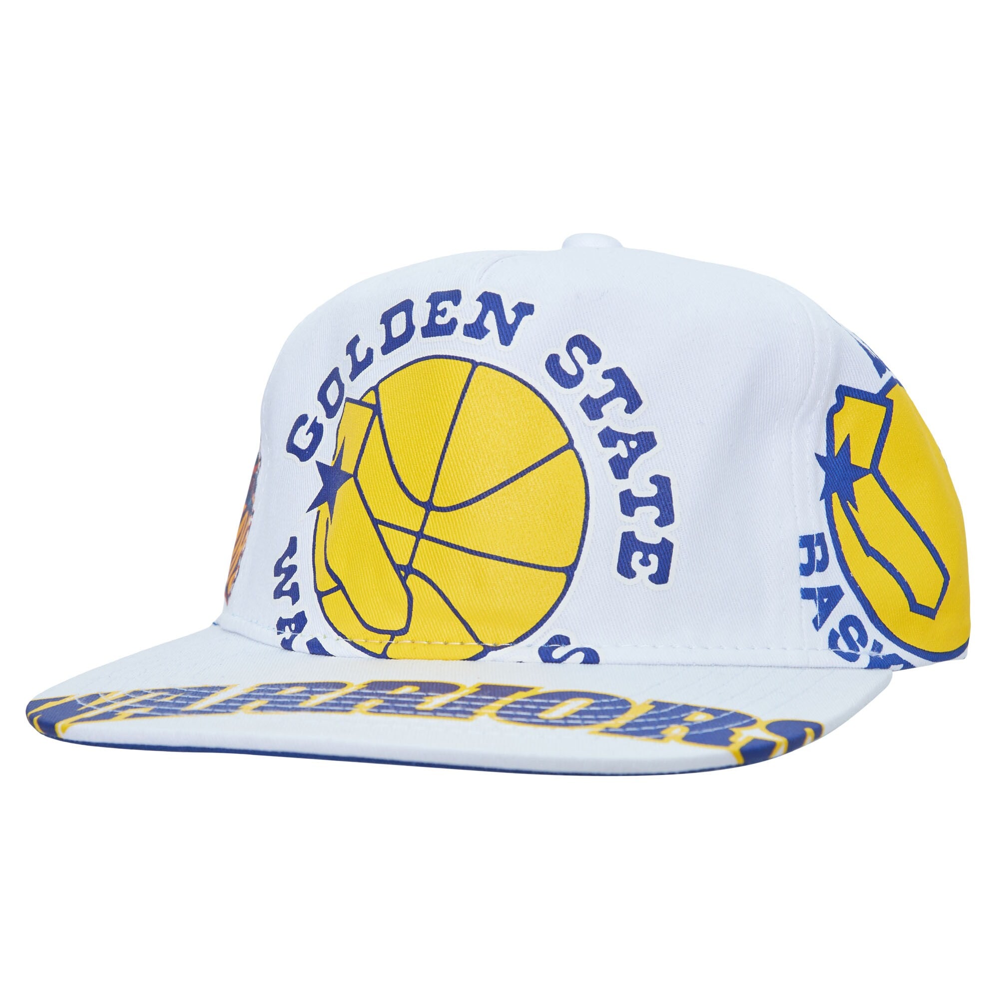 Golden State Warriors Mitchell & Ness Hardwood Classics In Your Face Deadstock Snapback Hat - White