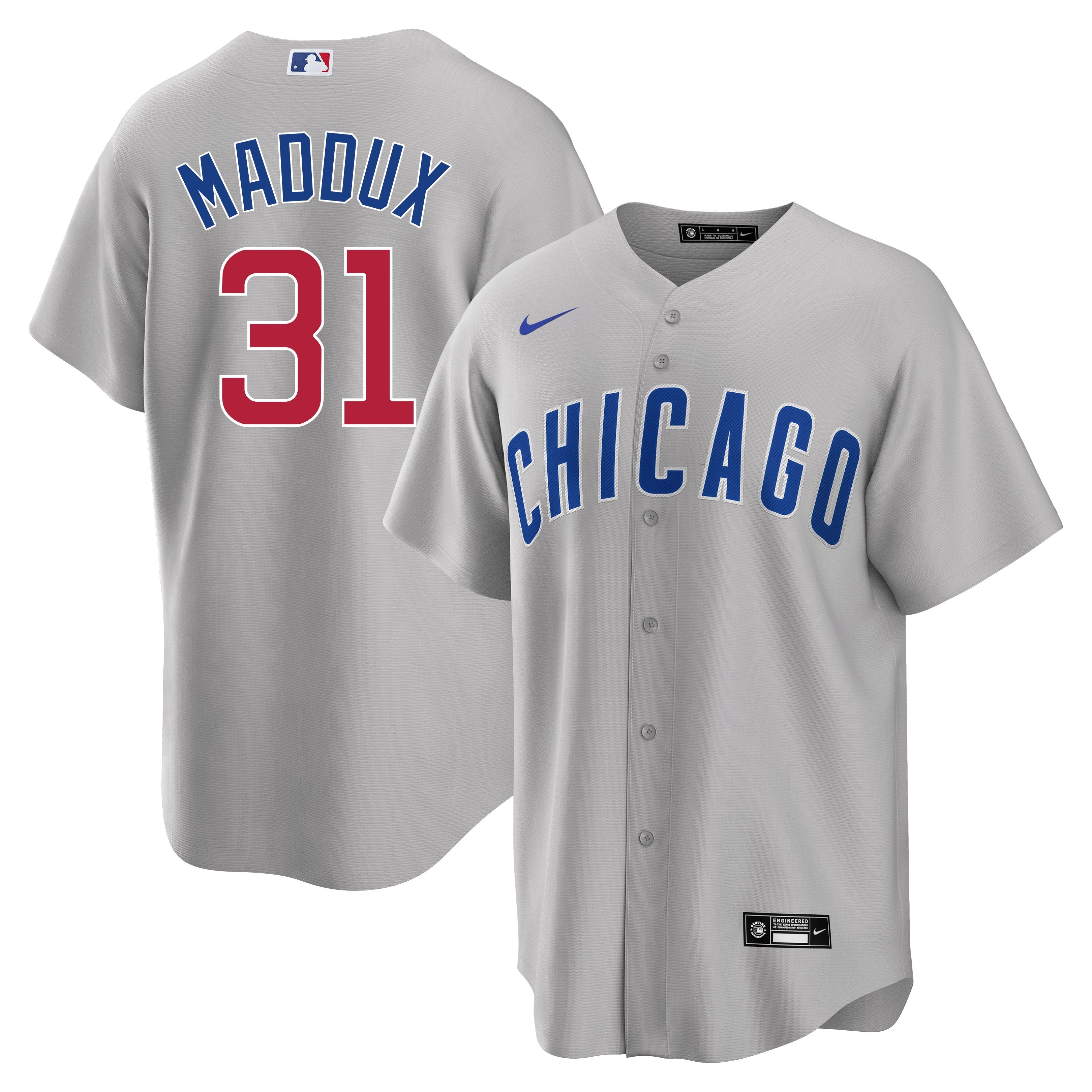 Greg Maddux Chicago Cubs Road Gray Men's Replica Jersey