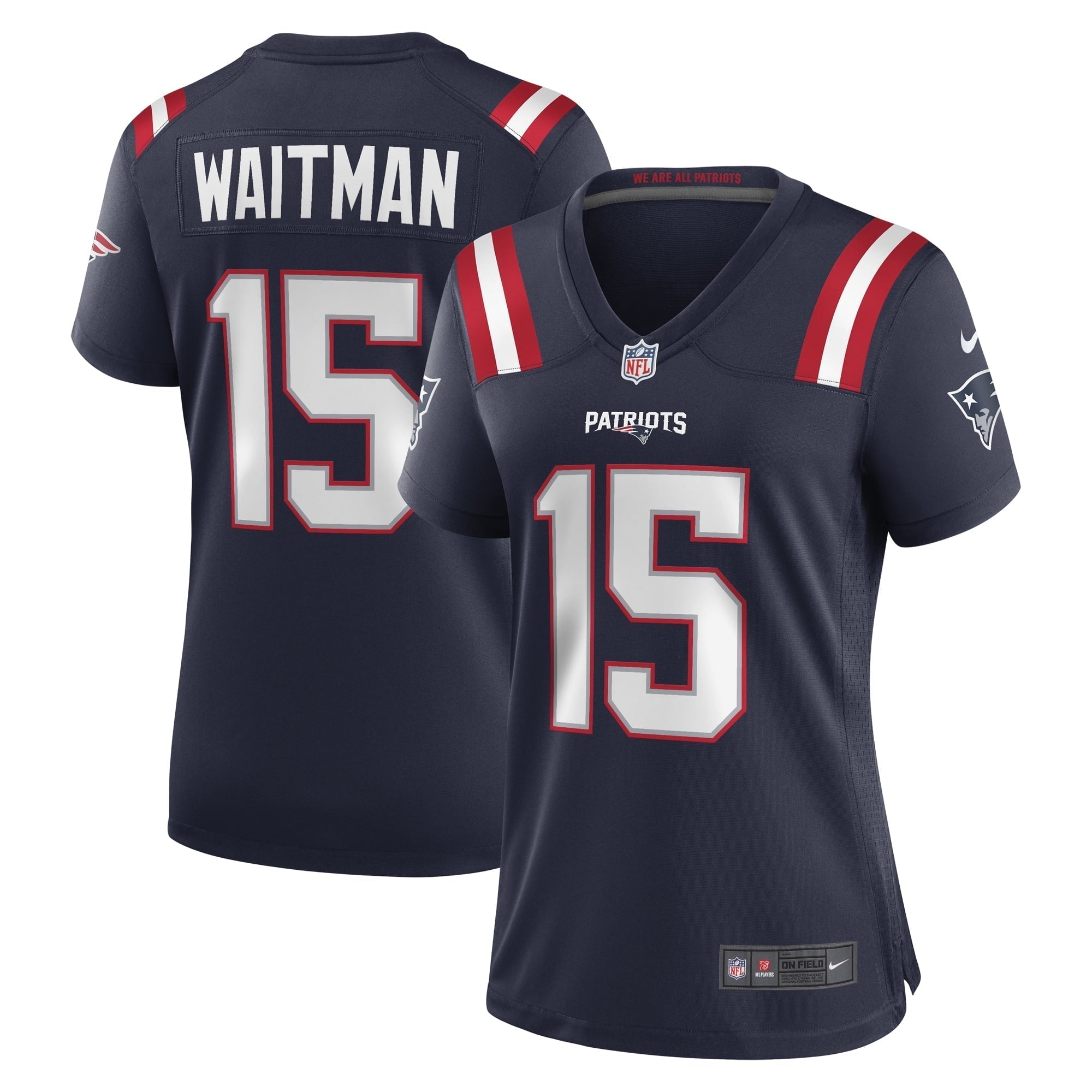 Women s Nike Corliss Waitman Navy New England Patriots Game Jersey