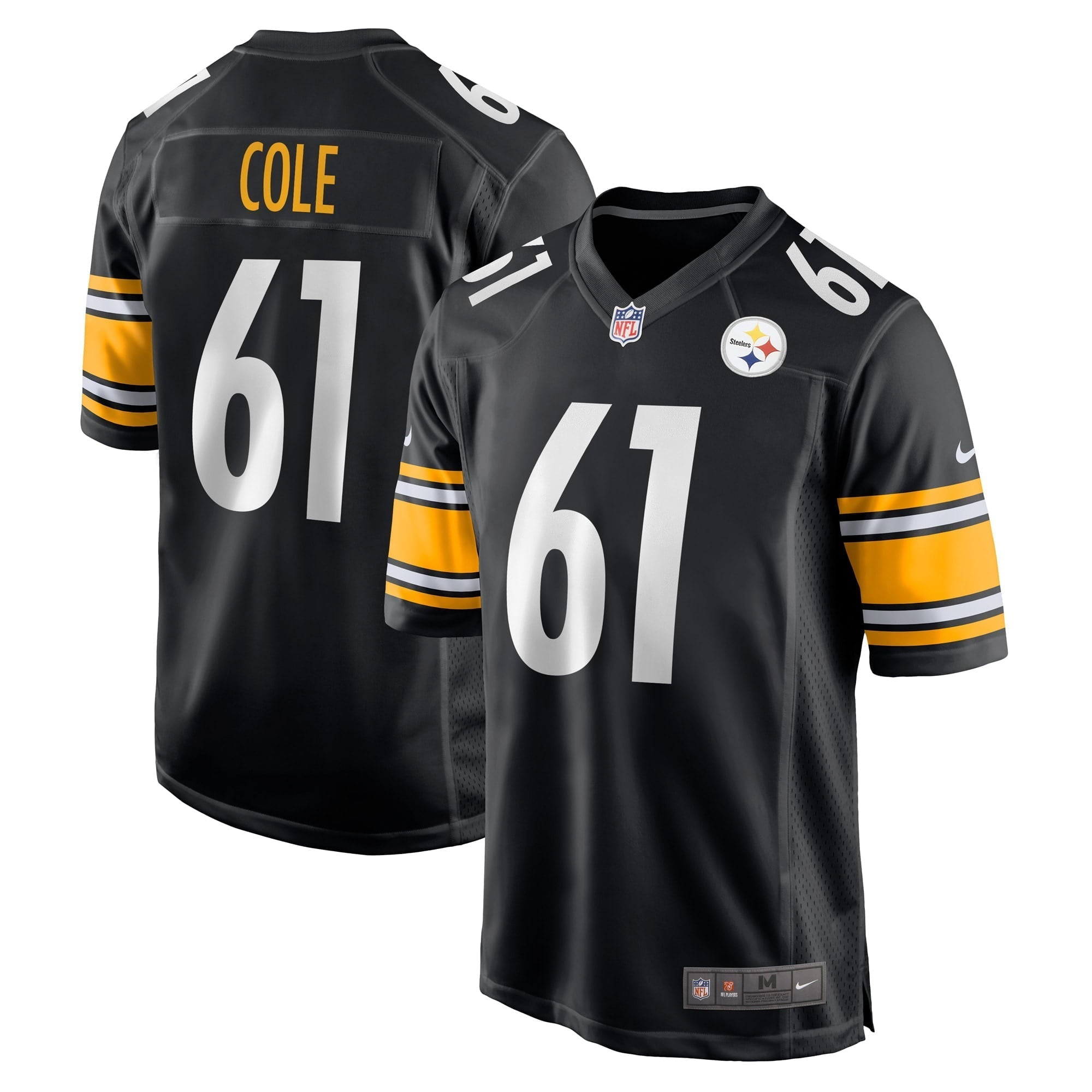Men s Nike Mason Cole Black Pittsburgh Steelers Game Player Jersey
