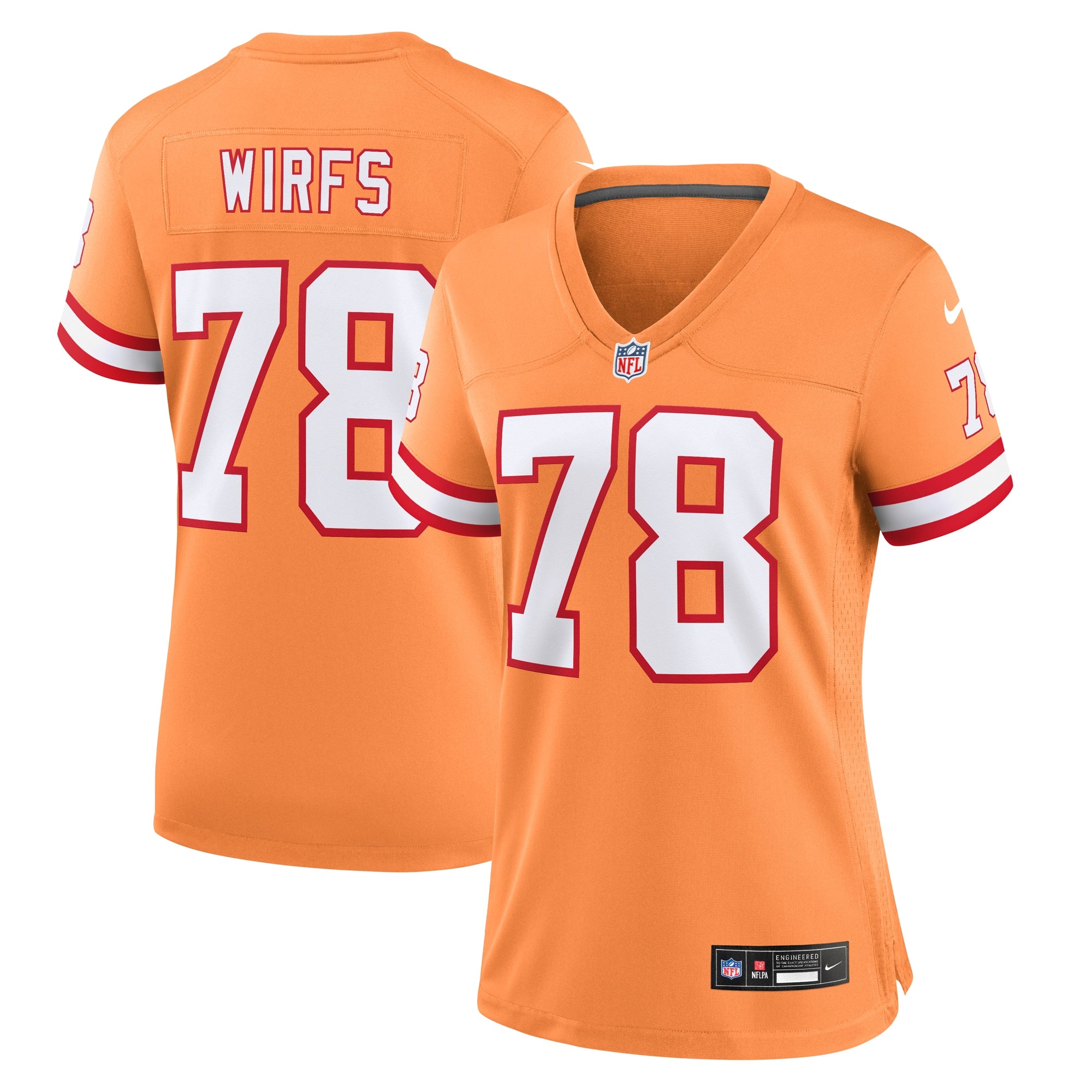 Tristan Wirfs Tampa Bay Buccaneers Nike Women s Throwback Game Jersey   Orange