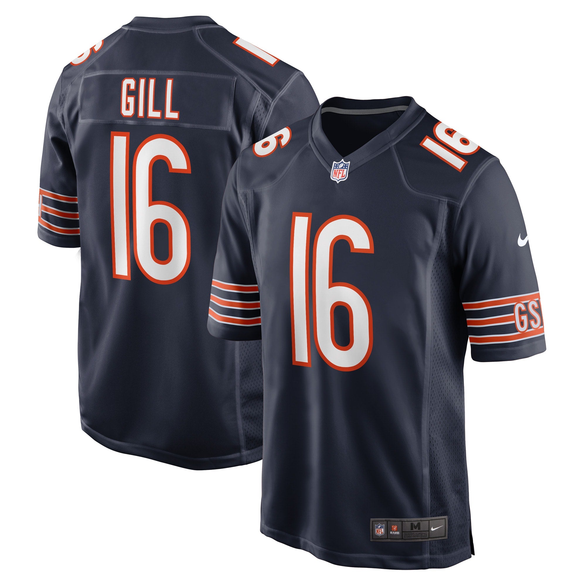 Trenton Gill Chicago Bears Nike Game Player Jersey   Navy