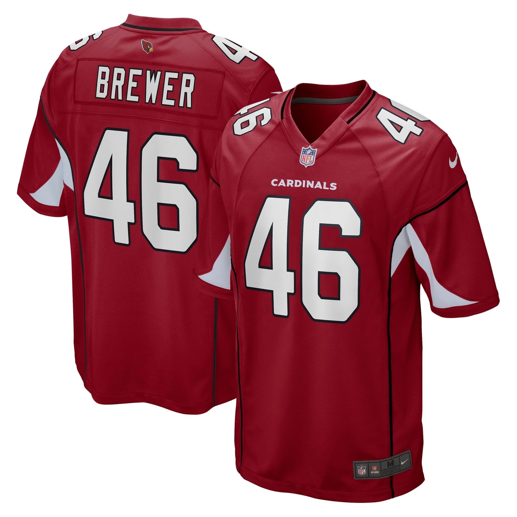Men s Nike Aaron Brewer Cardinal Arizona Cardinals Game Jersey