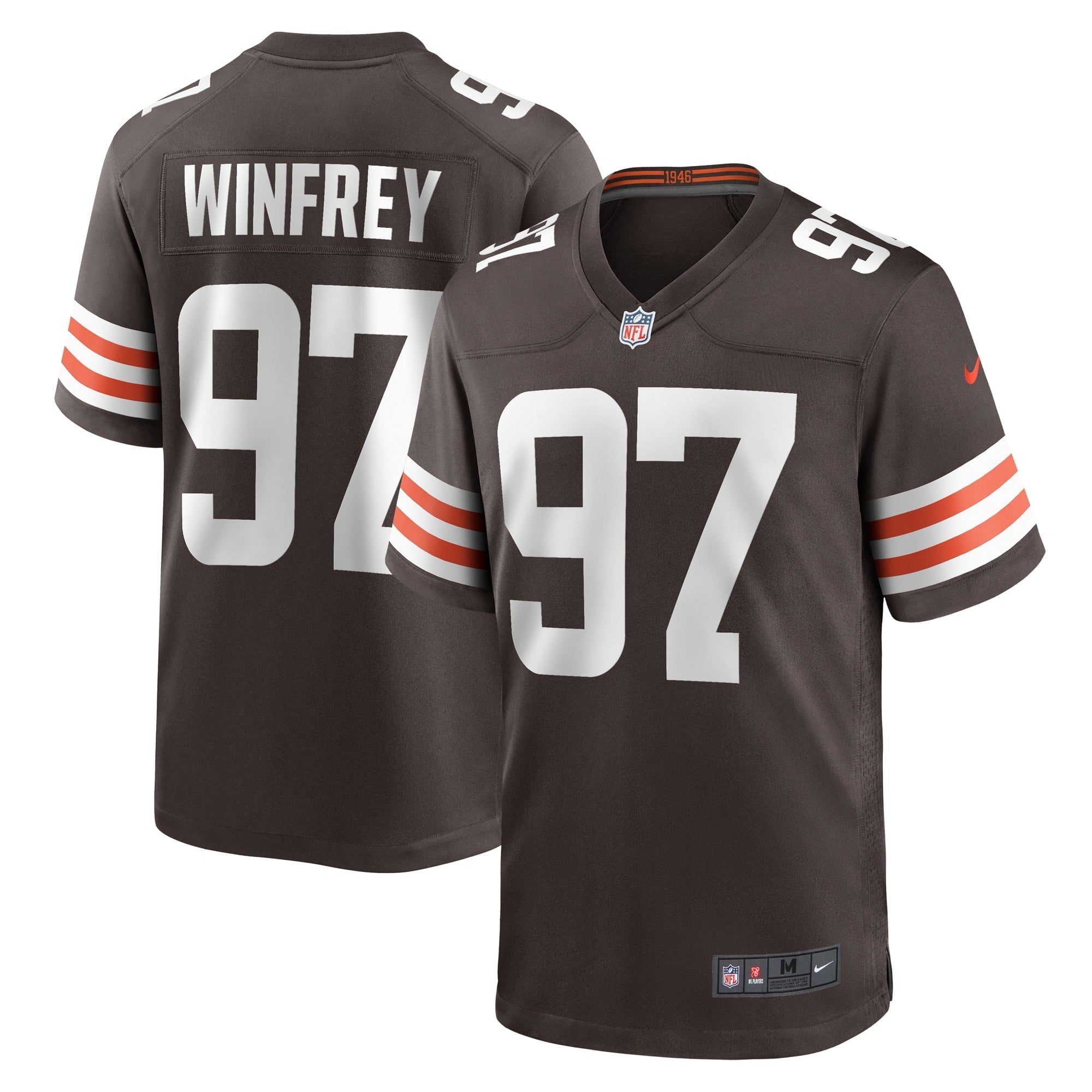 Men s Nike Perrion Winfrey Brown Cleveland Browns Game Player Jersey