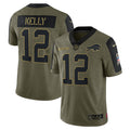 Jim Kelly Buffalo Bills Nike 2021 Salute To Service Retired Player Limited Jersey   Olive