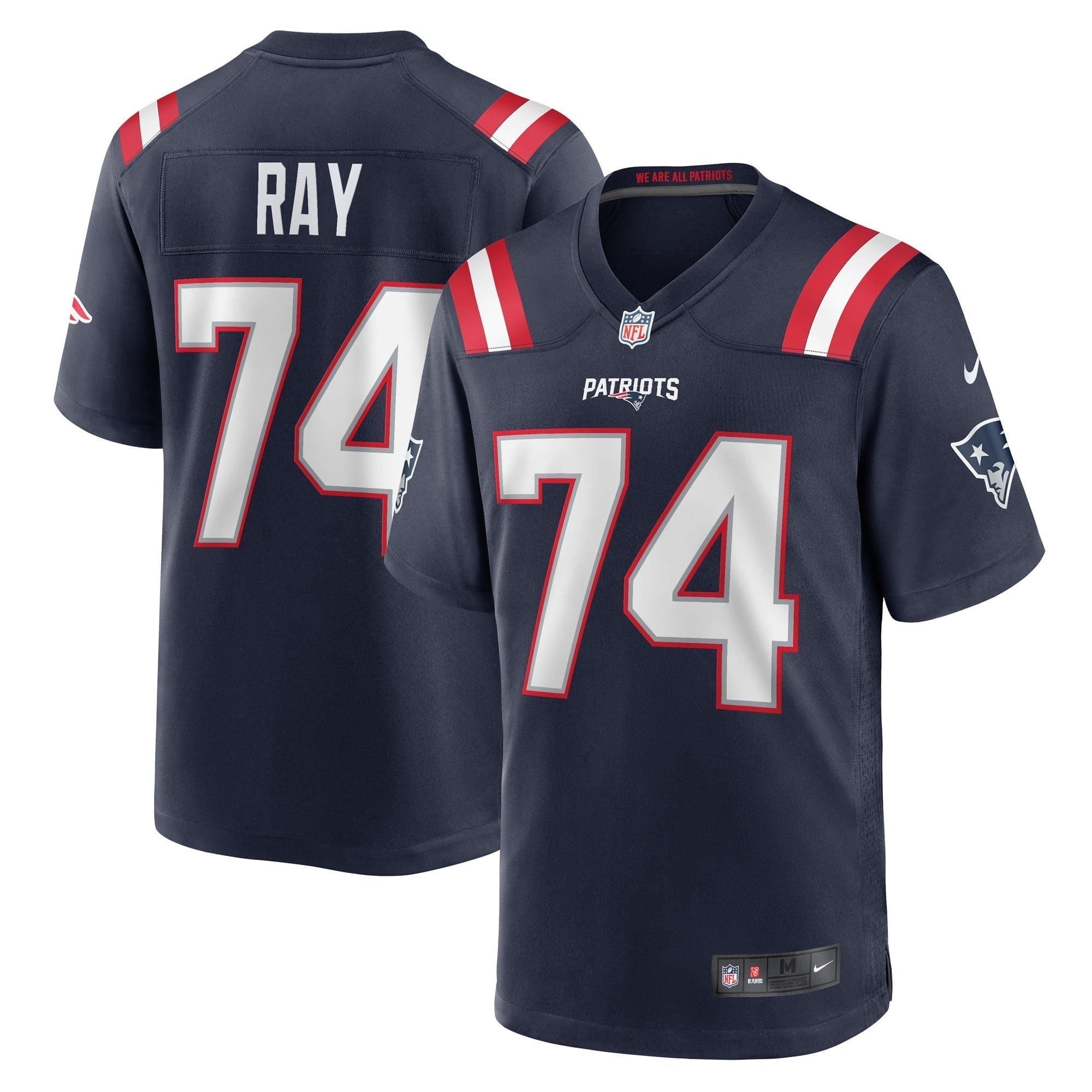 Men s Nike LaBryan Ray Navy New England Patriots Game Player Jersey