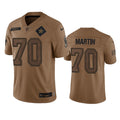 Men s Dallas Cowboys Zack Martin 2023 Brown Salute To Service Limited Stitched Jersey