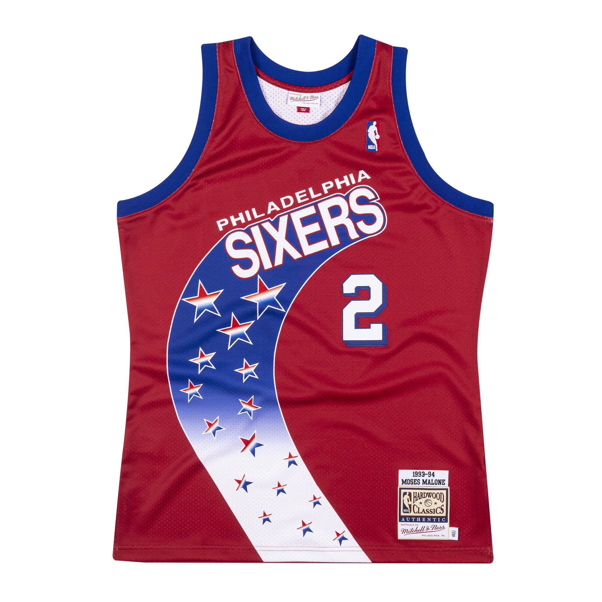 Authentic Jersey Philadelphia 76ers 1993-94 Moses Malone