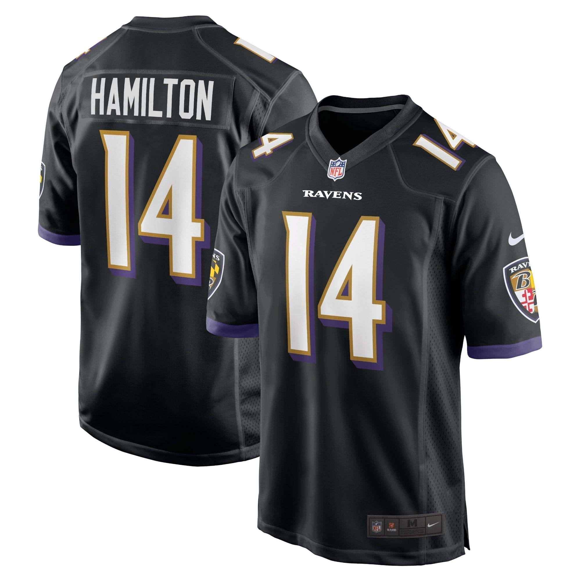 Men s Nike Kyle Hamilton Black Baltimore Ravens Player Game Jersey