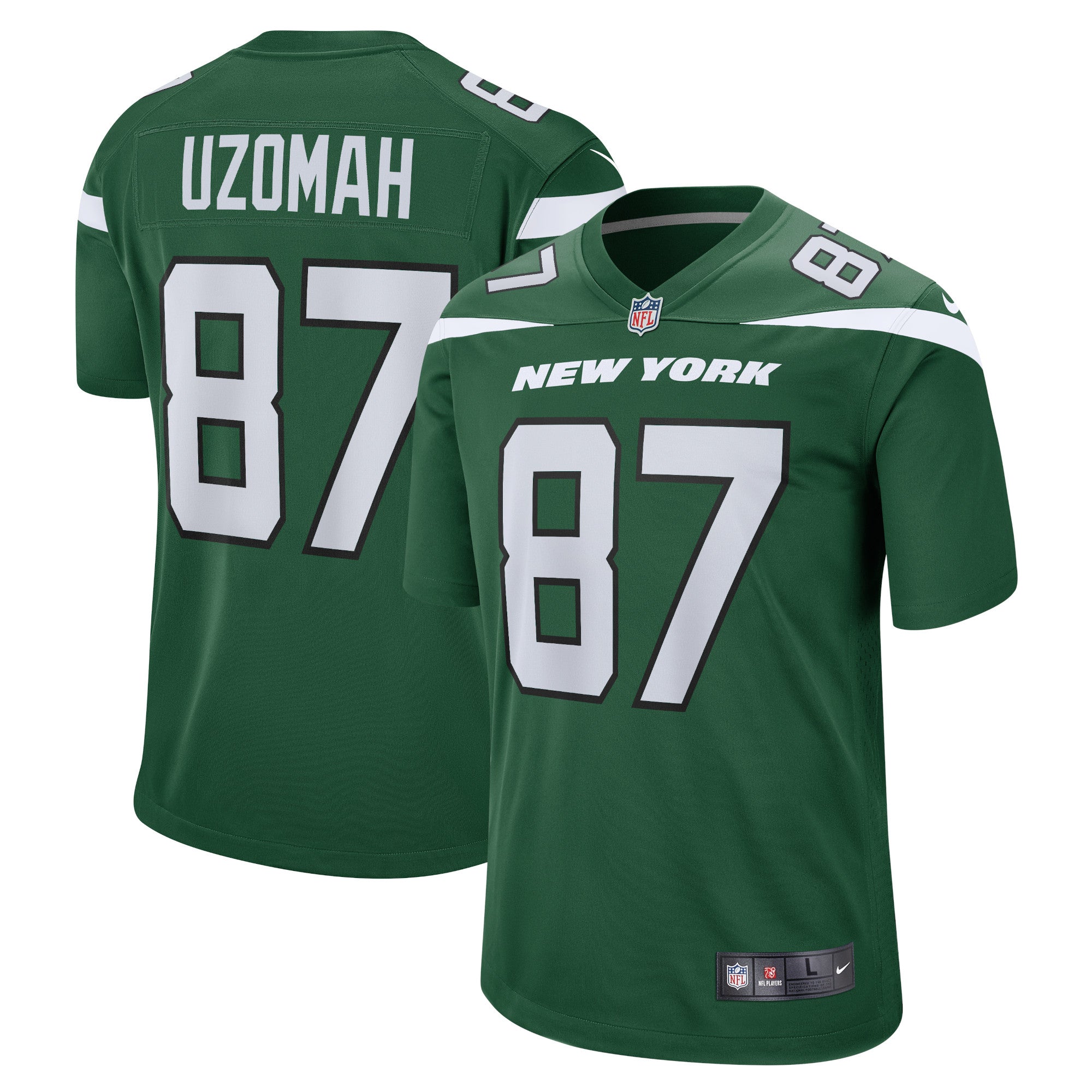 C.J. Uzomah New York Jets Nike Player Game Jersey   Gotham Green