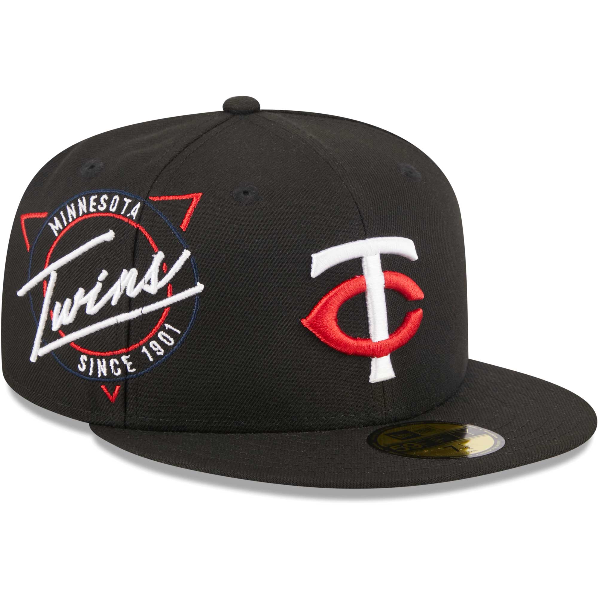 Minnesota Twins New Era Neon 59FIFTY Fitted Hat - Black