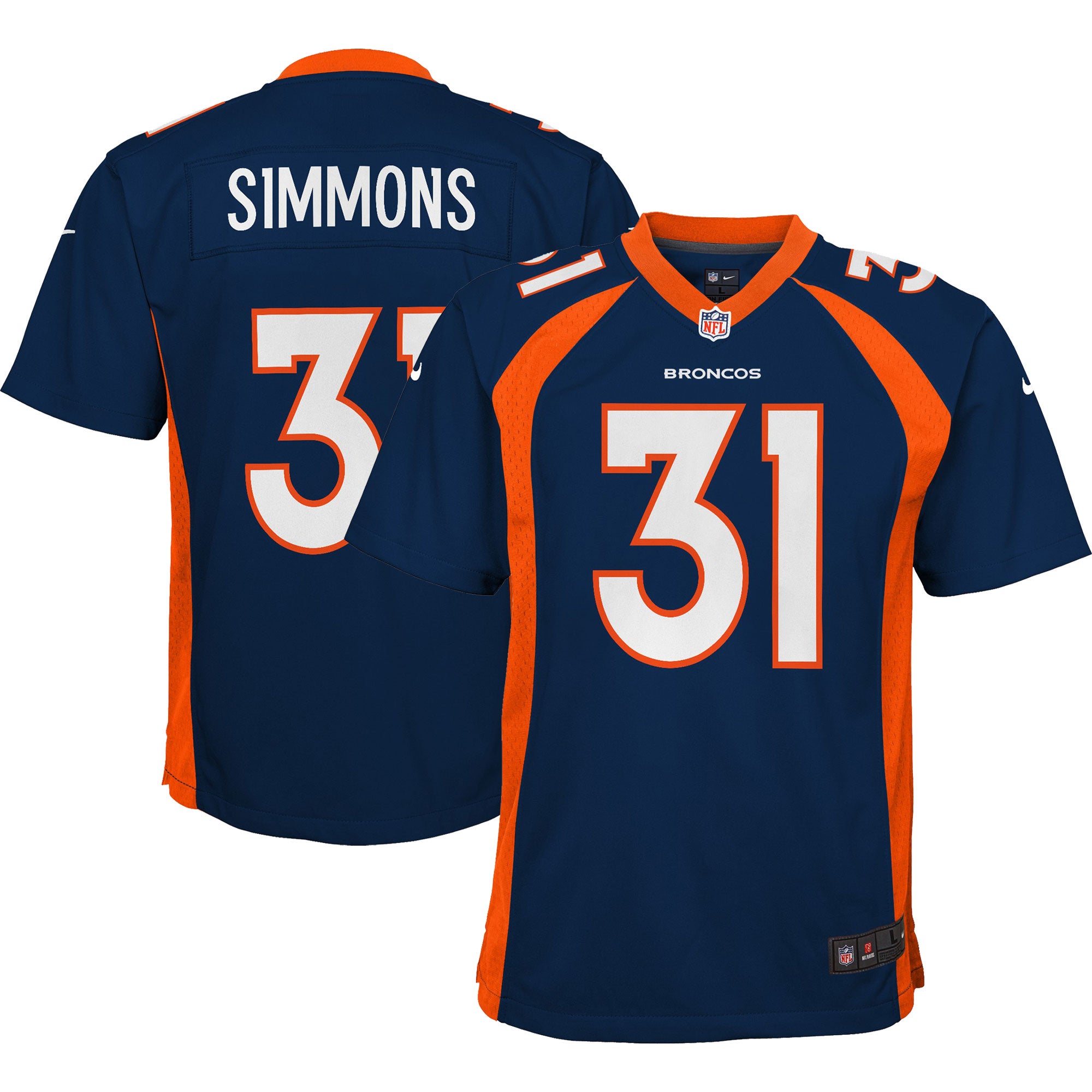 Justin Simmons Denver Broncos Nike Youth Game Jersey   Navy
