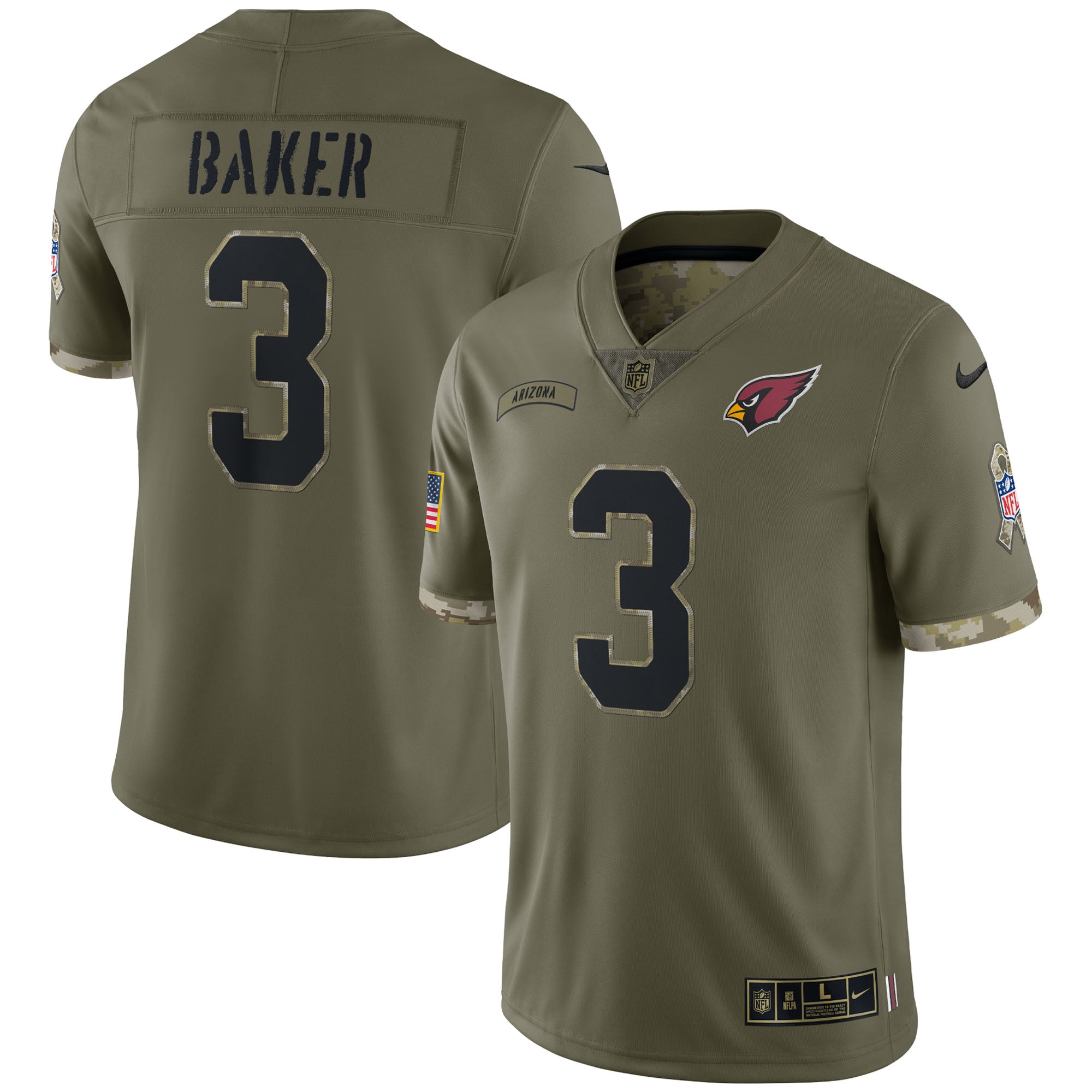Budda Baker Arizona Cardinals Nike 2022 Salute To Service Limited Jersey   Olive