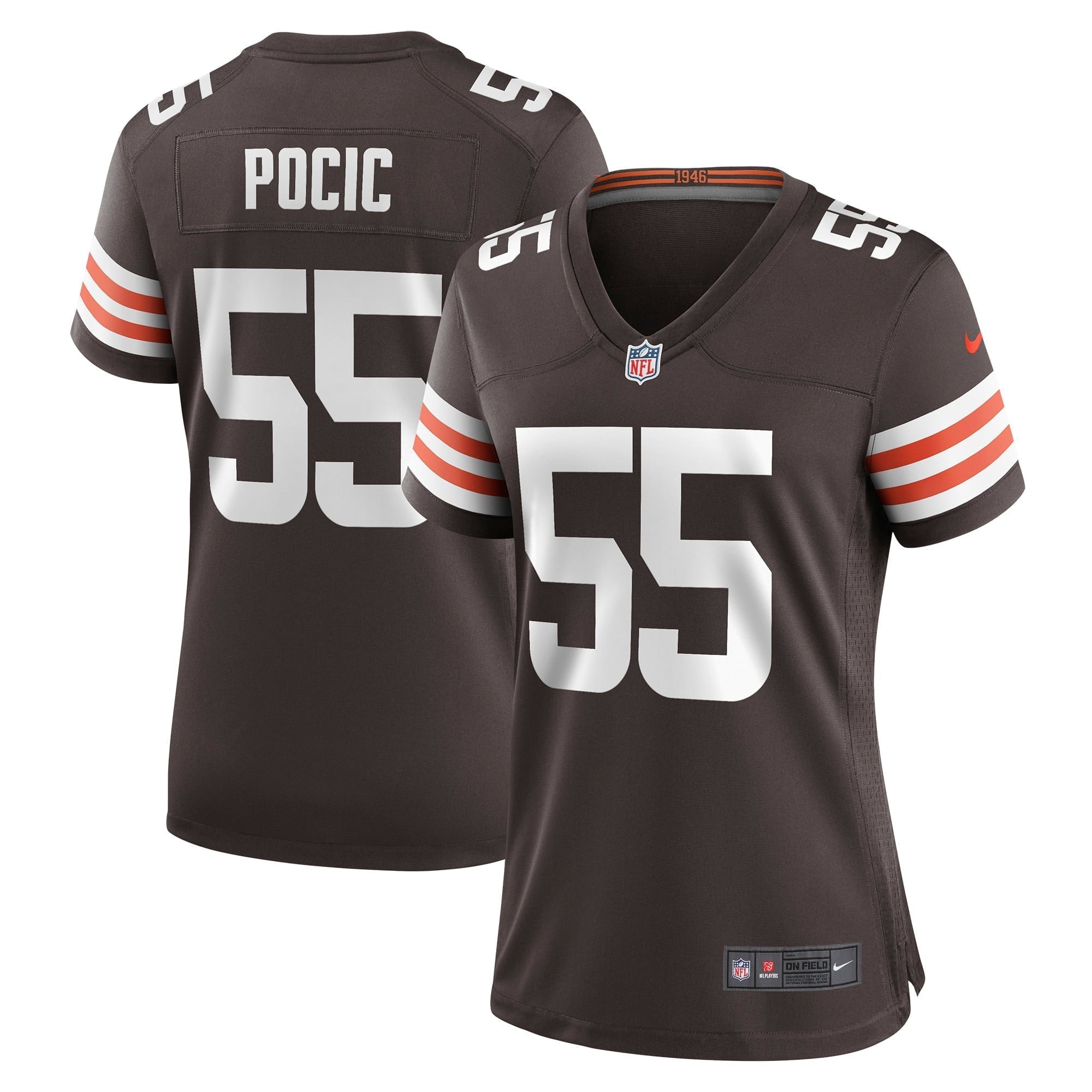 Women s Nike Ethan Pocic Brown Cleveland Browns Game Jersey