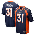 Men s Nike Justin Simmons Navy Denver Broncos Game Jersey