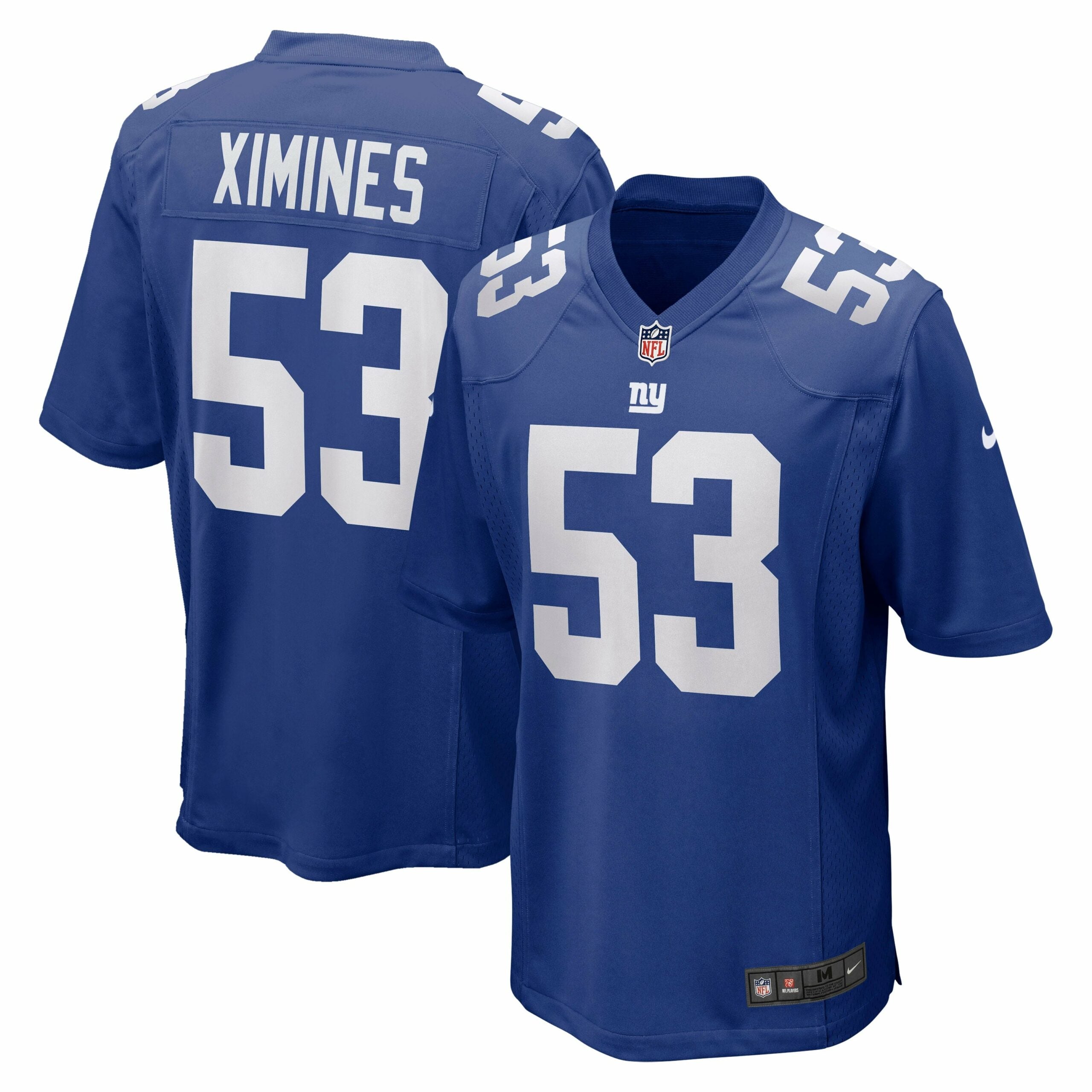 Men s Nike Oshane Ximines Royal New York Giants Game Jersey