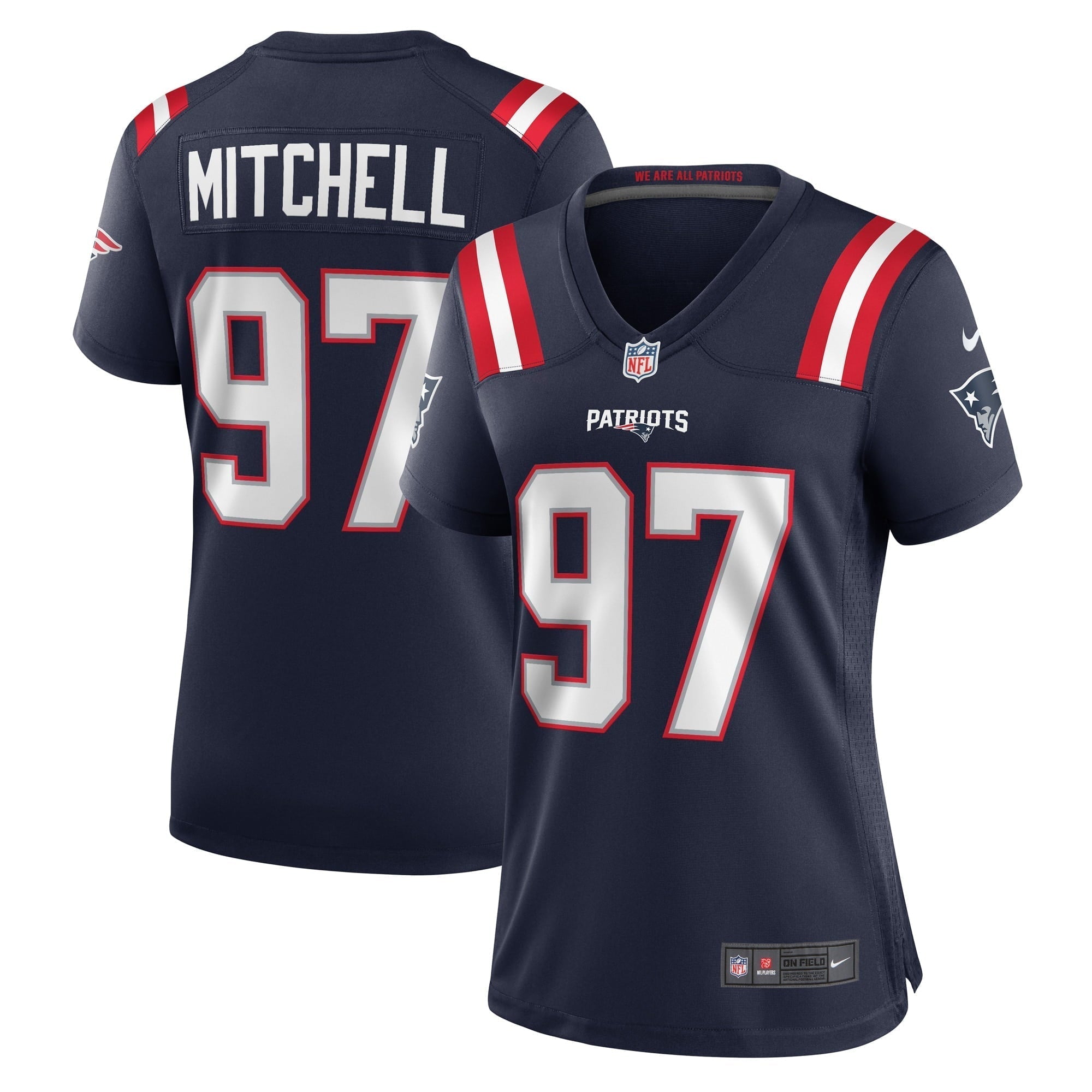 Women s Nike DaMarcus Mitchell Navy New England Patriots Game Player Jersey