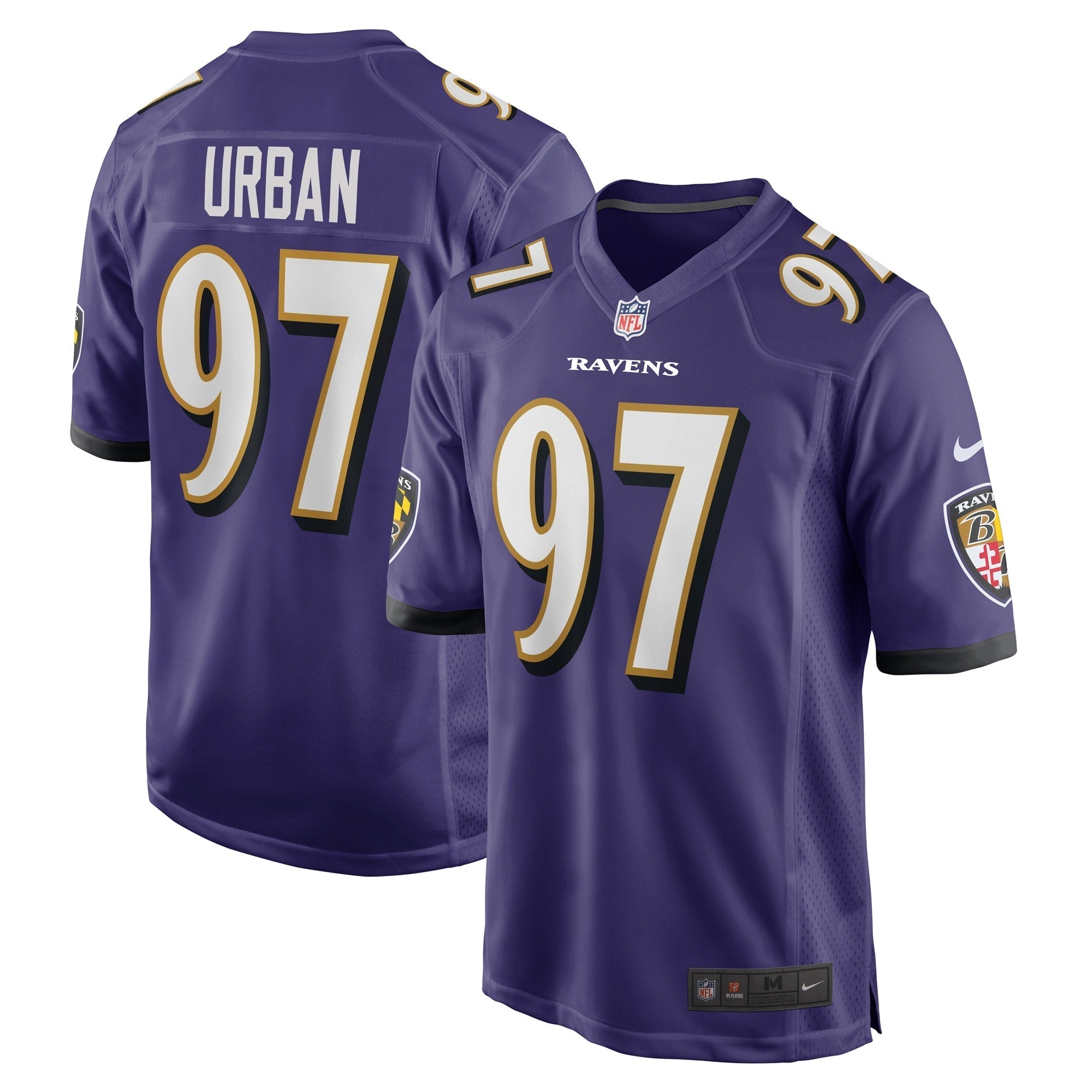 Men s Nike Brent Urban Purple Baltimore Ravens Game Player Jersey