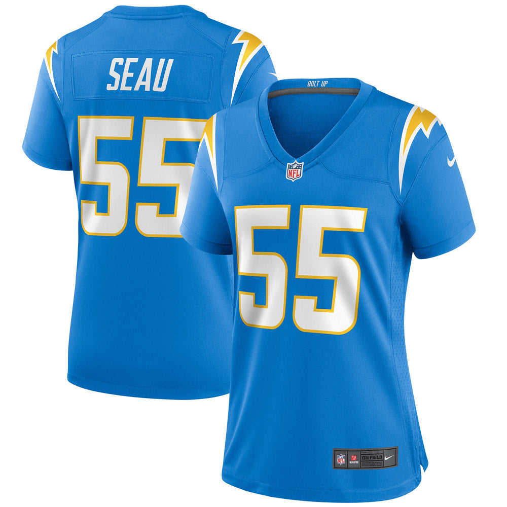 Women s Los Angeles Chargers Junior Seau Game Retired Player Jersey Powder Blue