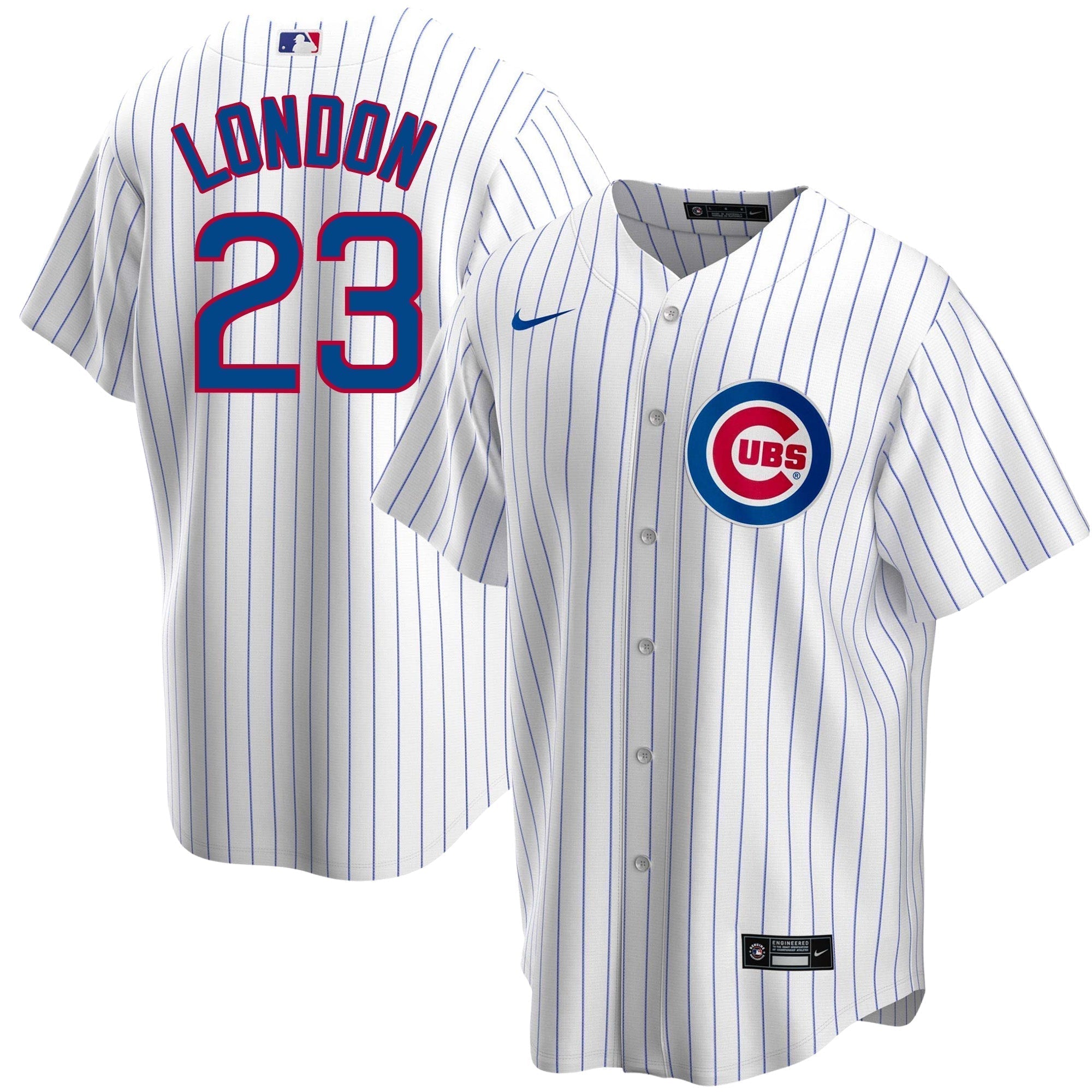 London 23 Chicago Cubs Home Pinstripe Nike Men's Replica Jersey