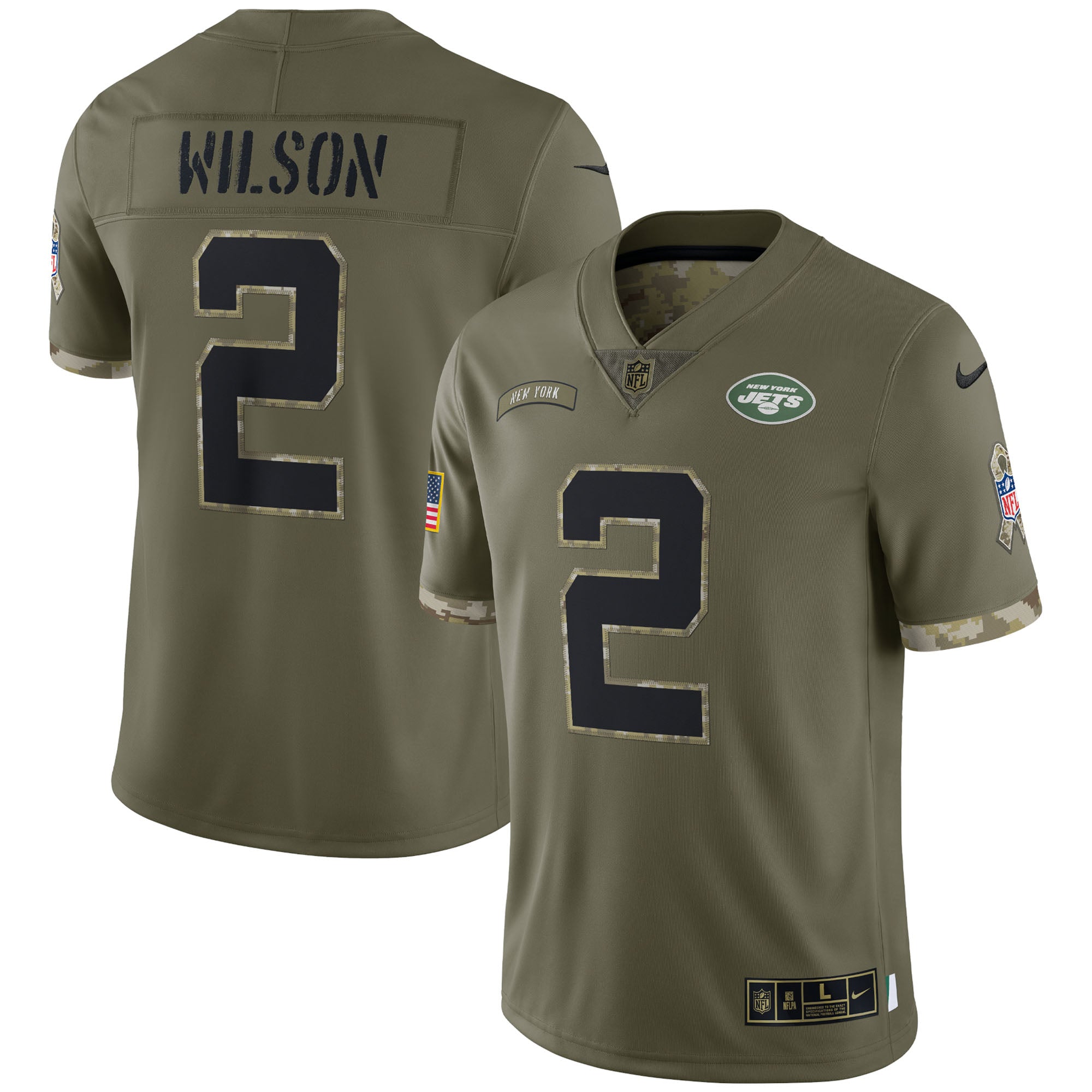 Zach Wilson New York Jets Nike 2022 Salute To Service Limited Jersey   Olive
