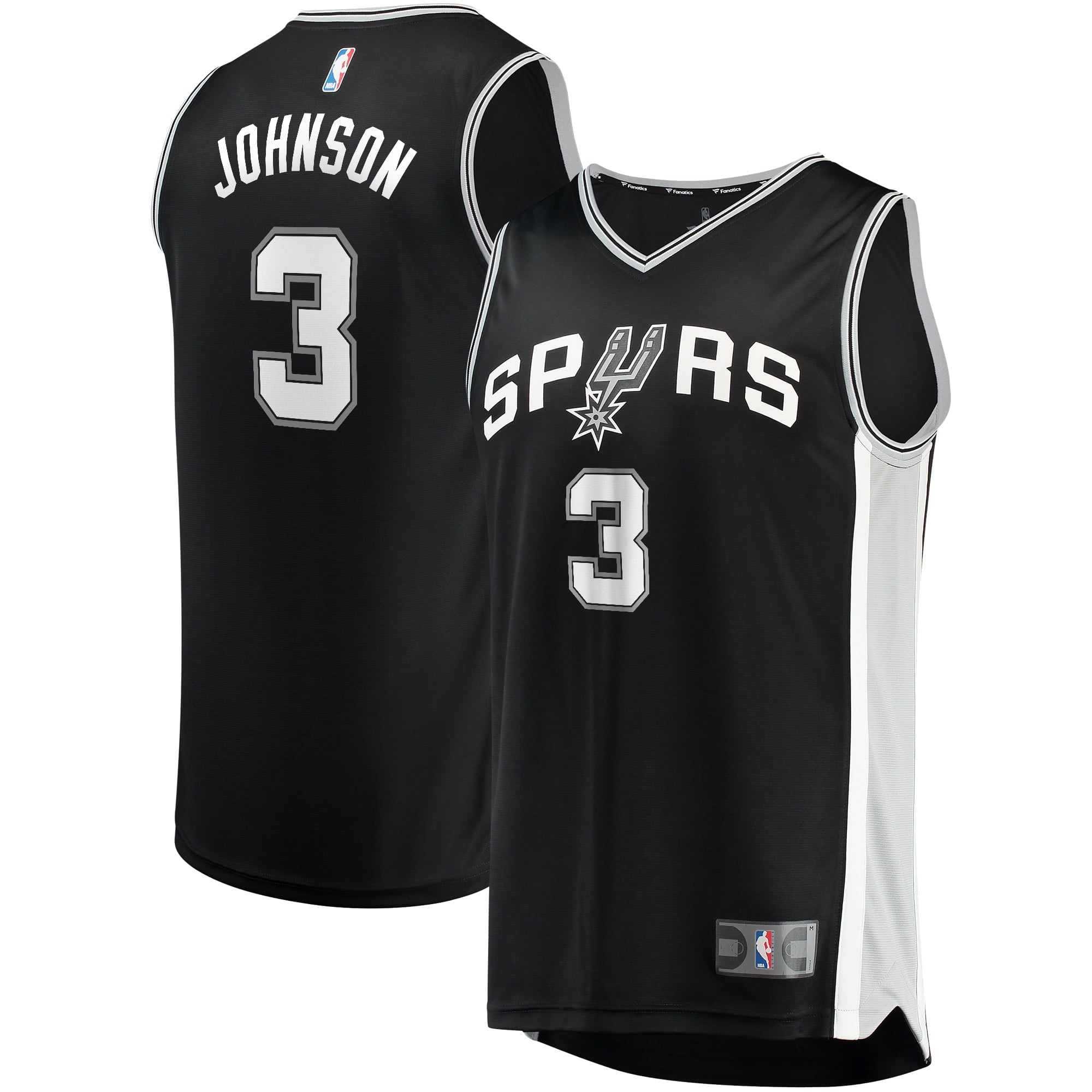 Men's Fanatics Branded Keldon Johnson Black San Antonio Spurs Fast Break Replica Jersey - Icon Edition