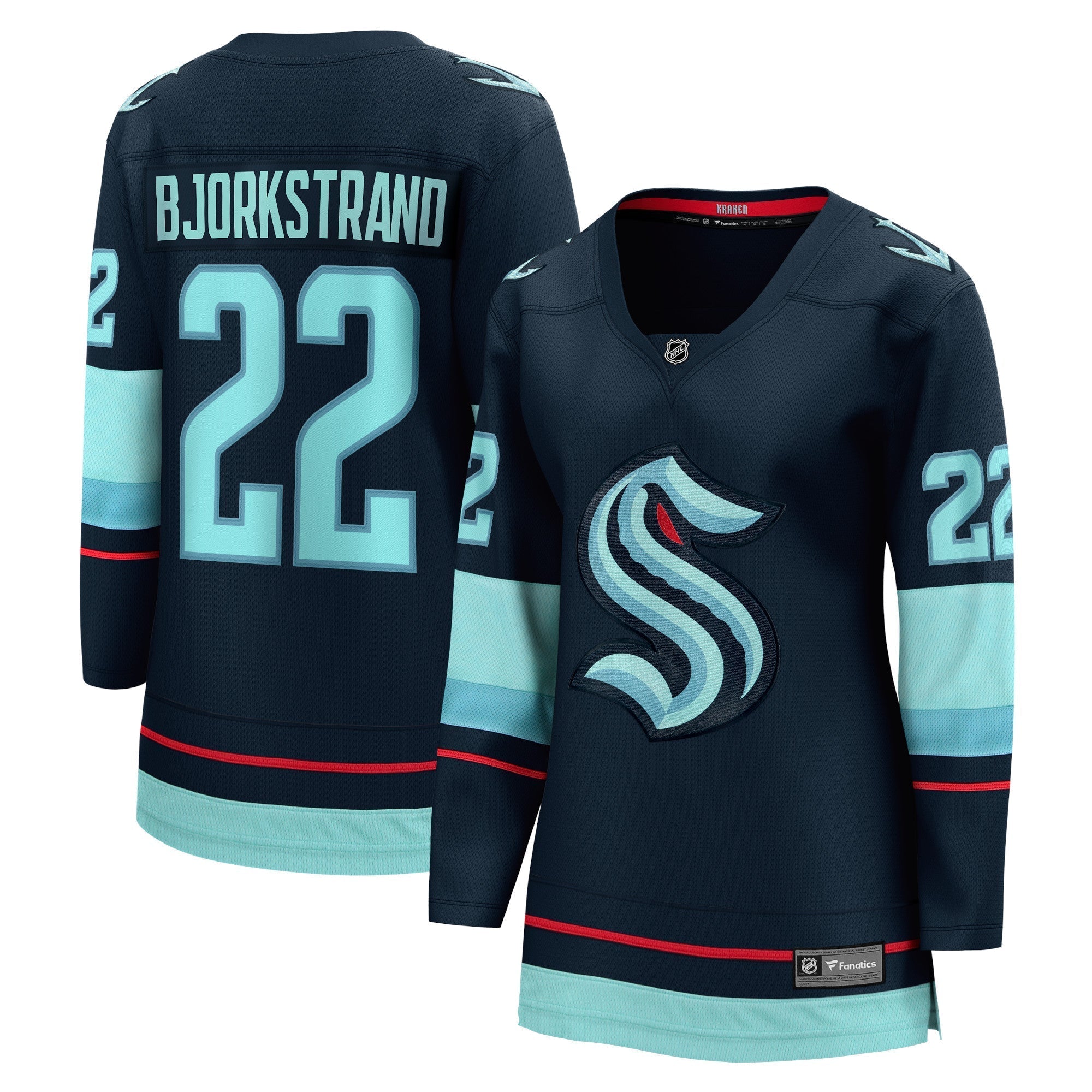 Women's Fanatics Branded Oliver Bjorkstrand Deep Sea Blue Seattle Kraken Home Breakaway Player Jersey