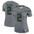 Women s Nike Zach Wilson Gray New York Jets Inverted Legend Jersey