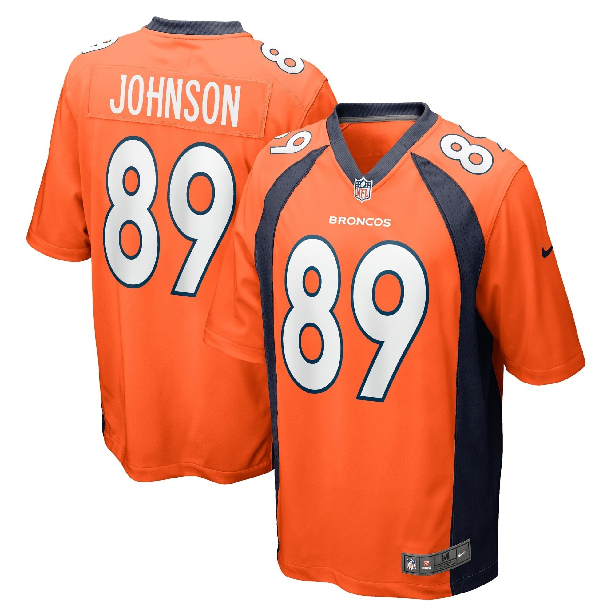 Men s Nike Brandon Johnson Orange Denver Broncos Game Player Jersey