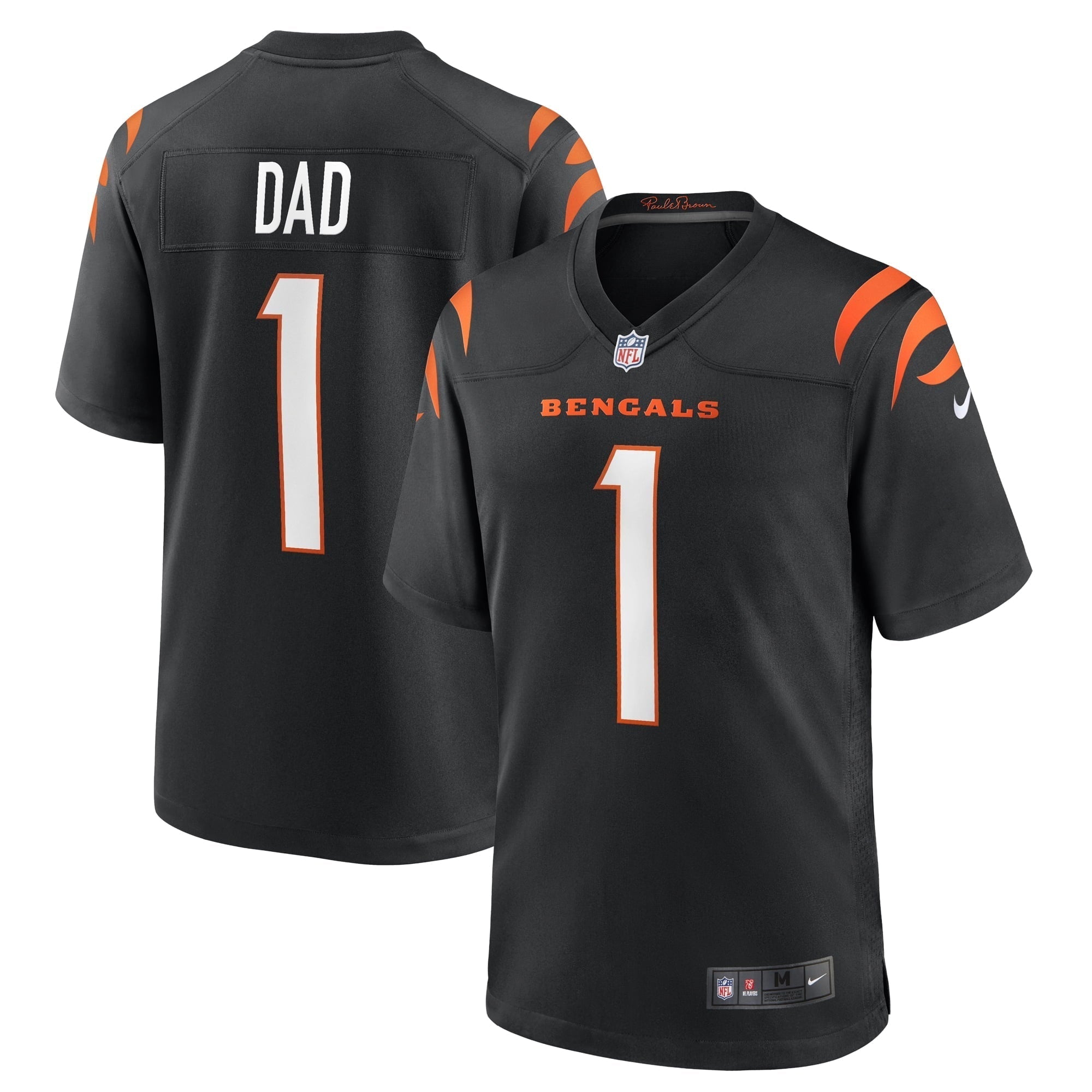 Men s Nike Number 1 Dad Black Cincinnati Bengals Game Jersey