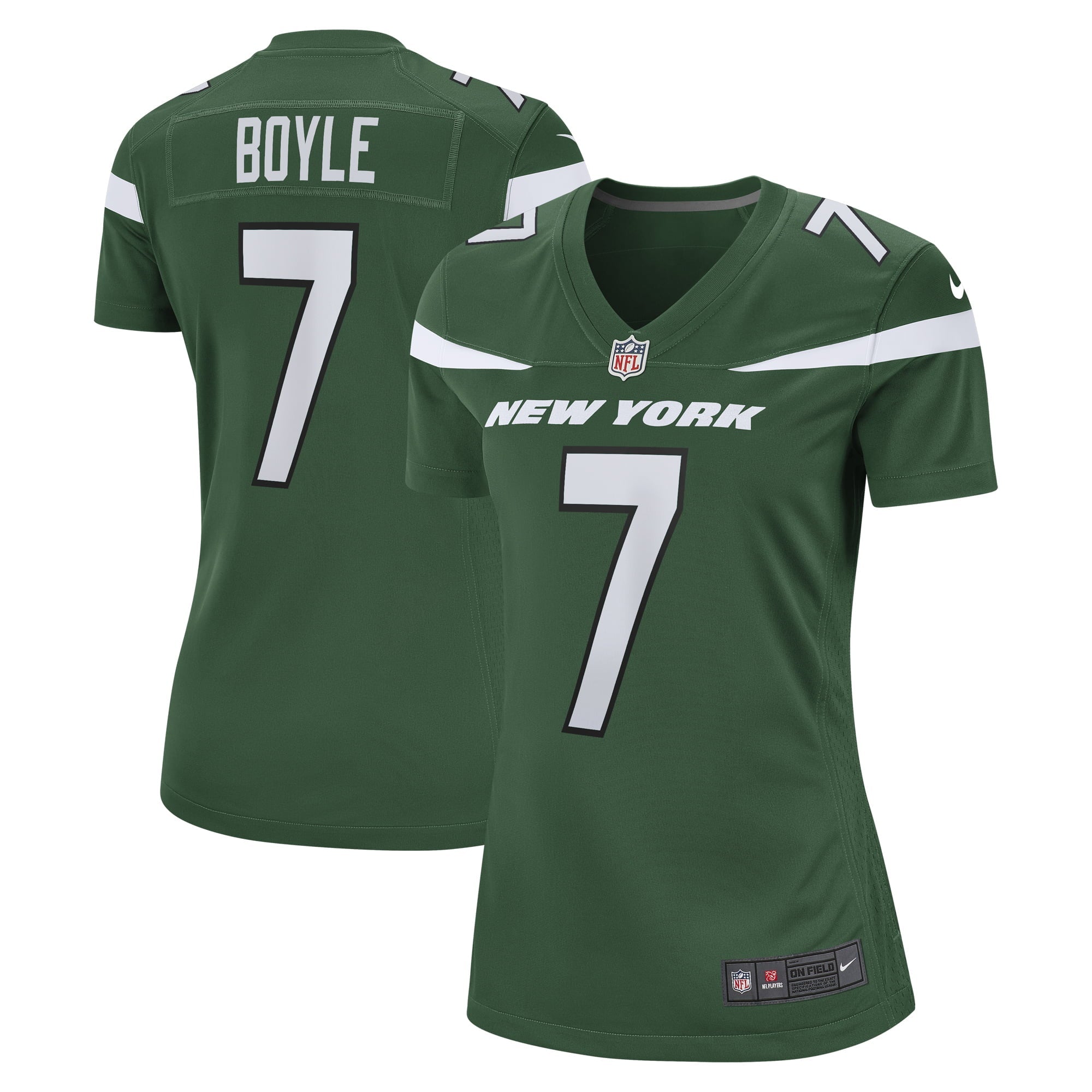 Women s Nike Tim Boyle Gotham Green New York Jets Game Jersey