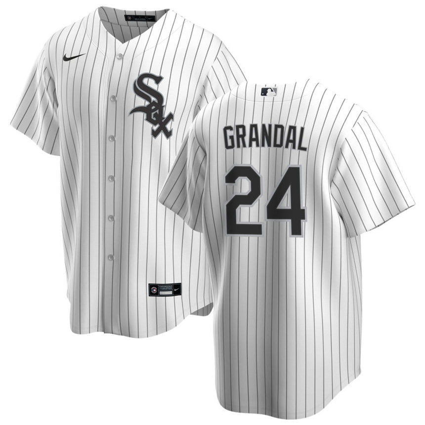 Men's Yasmani Grandal Chicago White Sox White Home Replica Premium Jersey