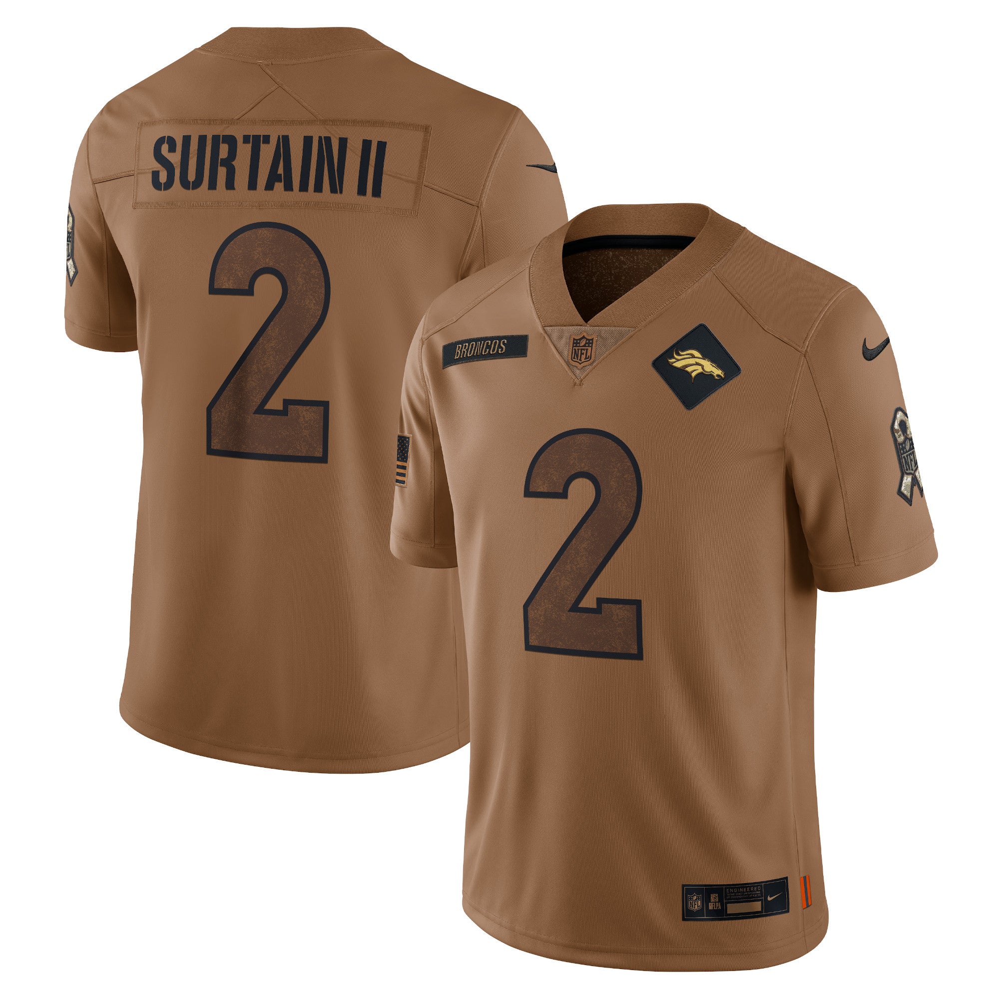 Patrick Surtain II Denver Broncos Nike 2023 Salute To Service Limited Jersey   Brown
