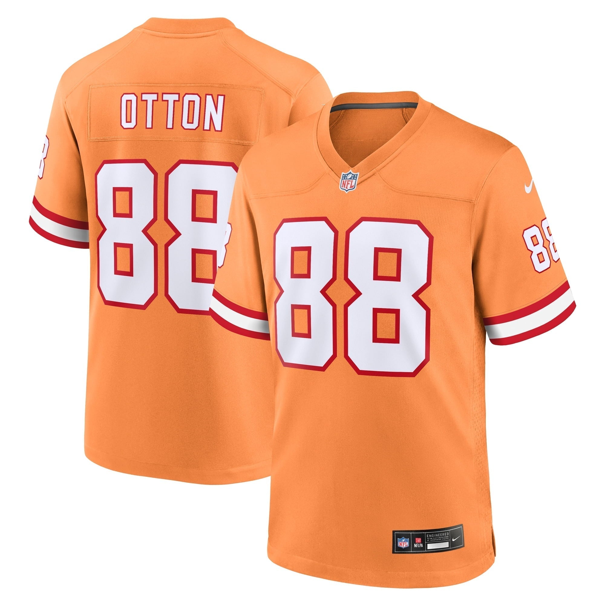 Men s Nike Cade Otton Orange Tampa Bay Buccaneers Throwback Game Jersey