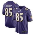 Men s Nike Shemar Bridges Purple Baltimore Ravens Player Game Jersey