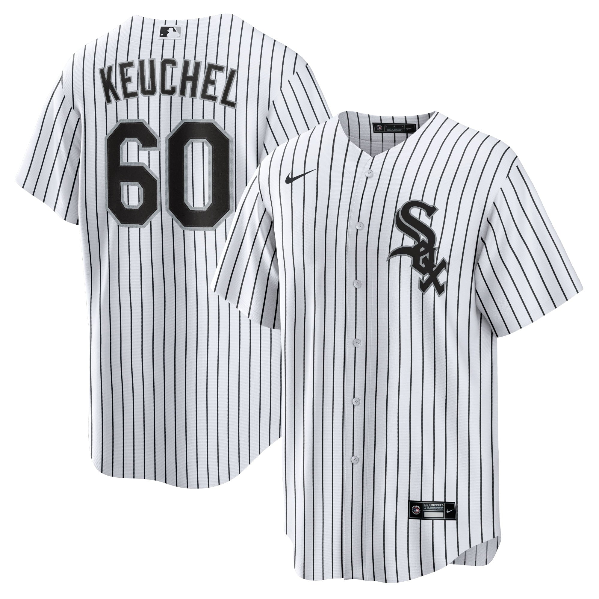 Men's Nike Dallas Keuchel White/Black Chicago White Sox Home Replica Player Jersey